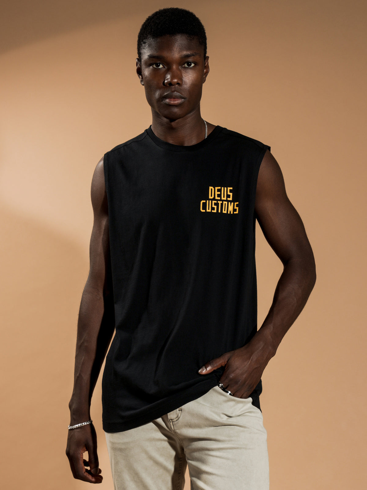 Lloyd Muscle T-Shirt in Black &amp; Yellow