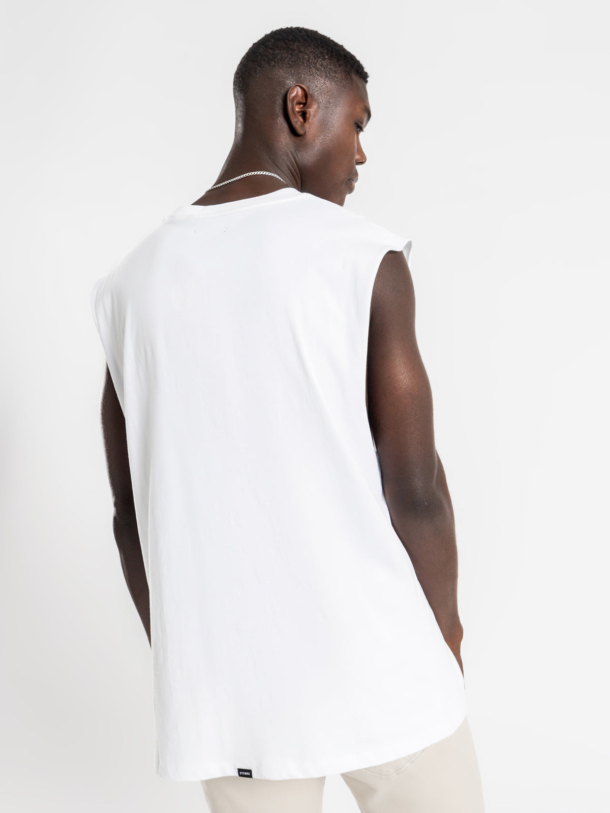 Tactics Merch Fit Muscle T-Shirt in White