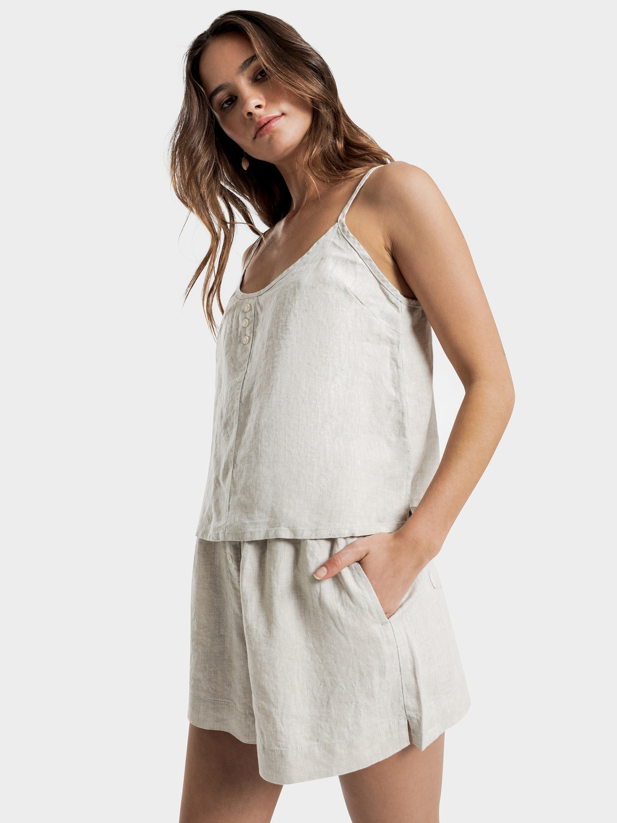 Linen Lounge Cami in Natural
