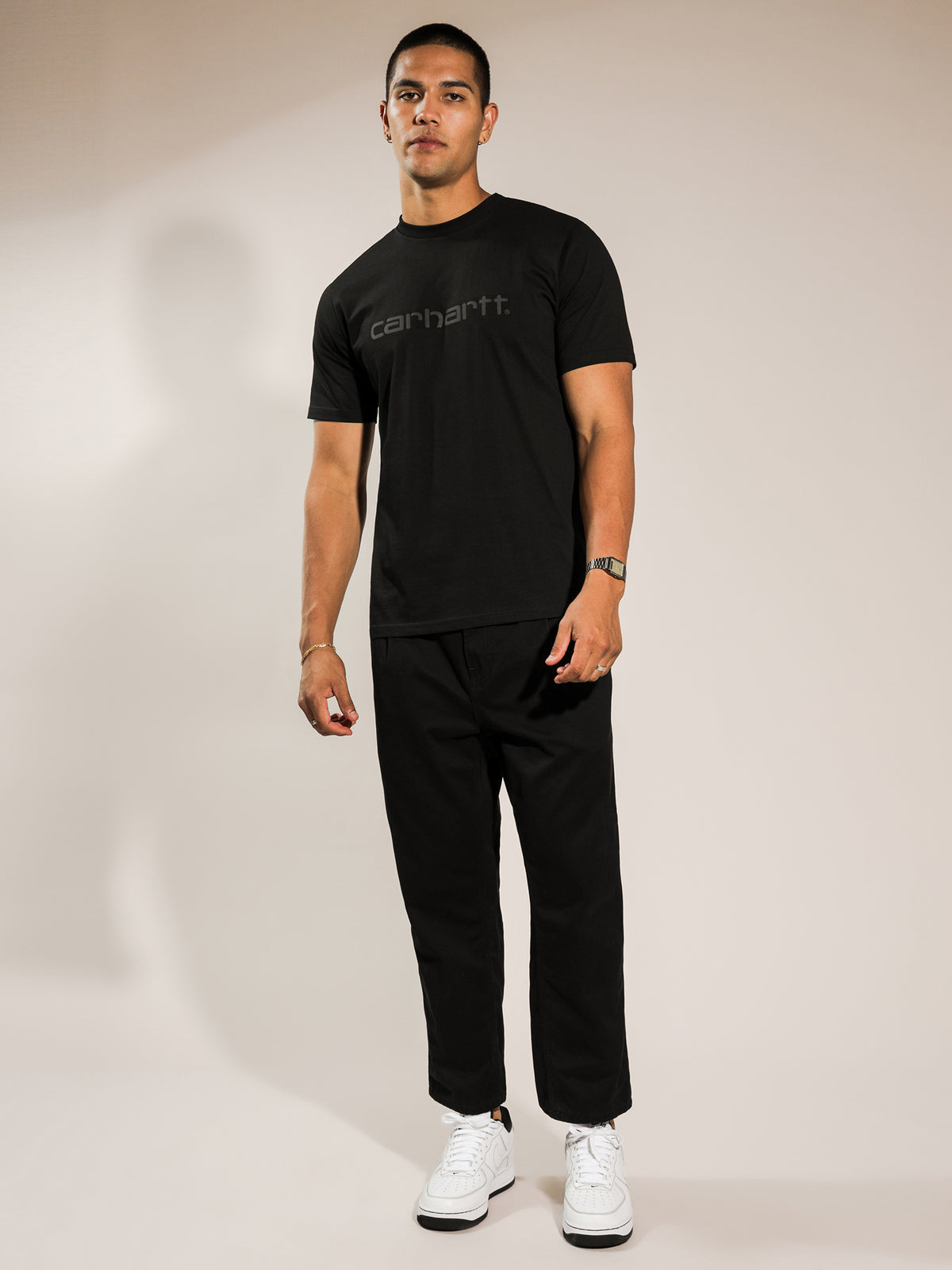 Capital Knitted Short Sleeve Polo in Black