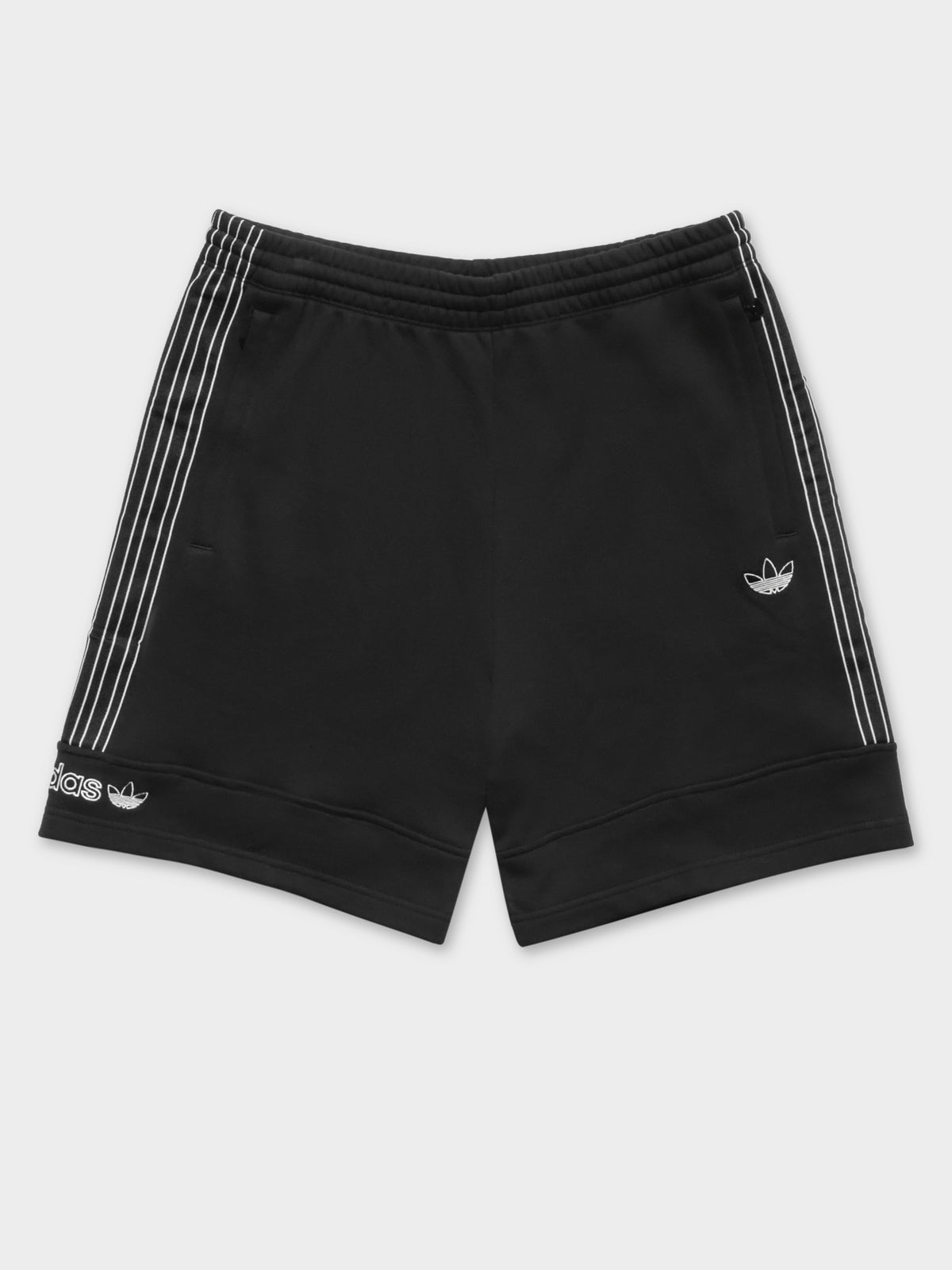 Sports Sweat Shorts in Black &amp; White