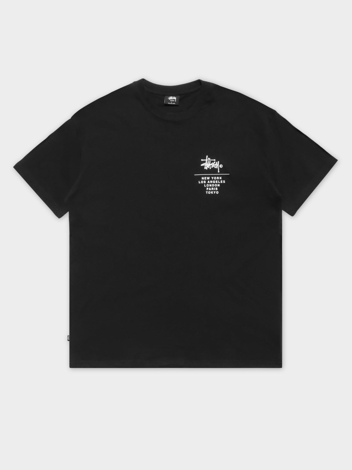 Left Chest City Sack Short Sleeve T-Shirt in Solid Black