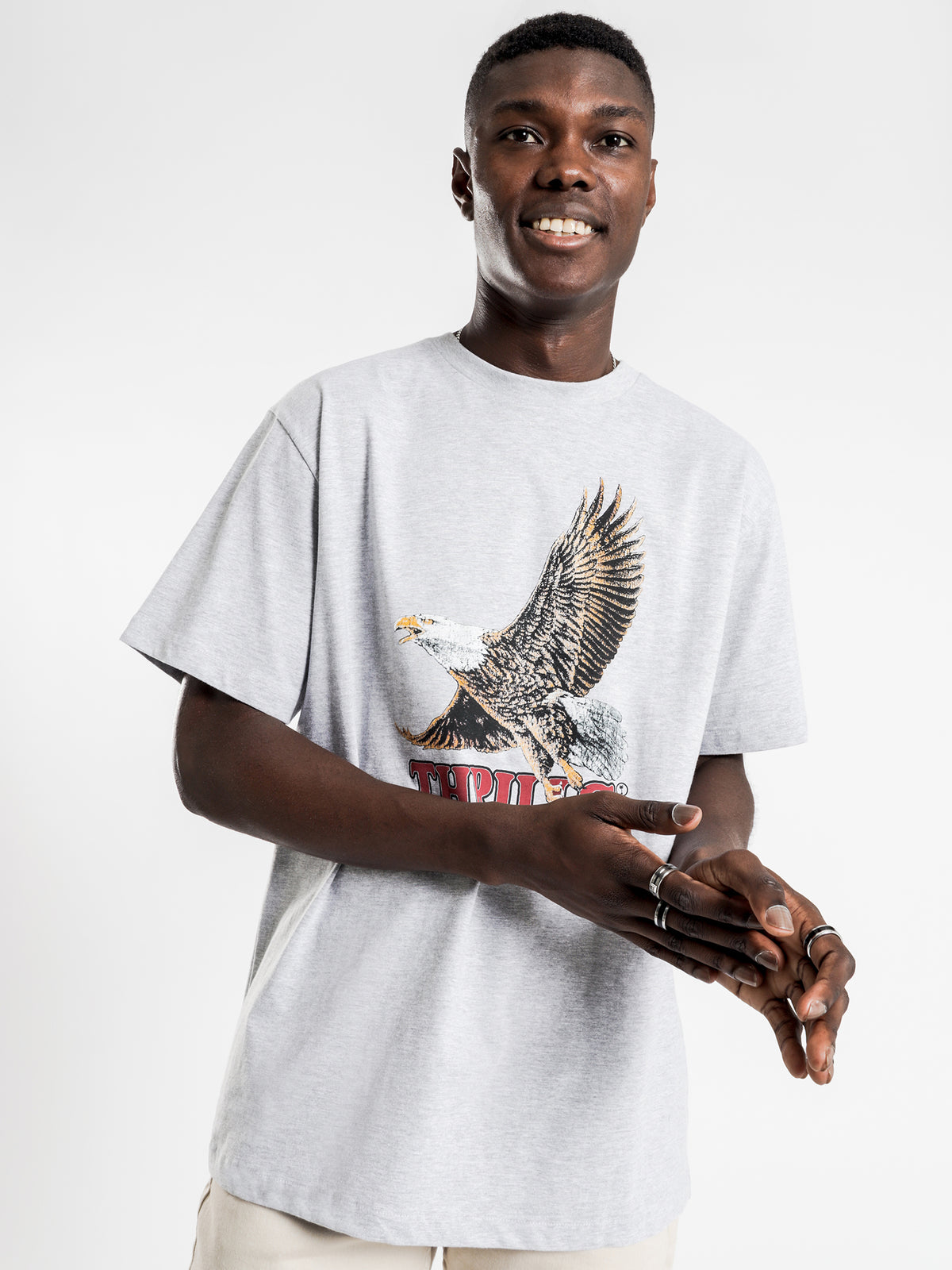 Thrills Victory Merch Fit T-Shirt in Grey Marle | Grey Marle