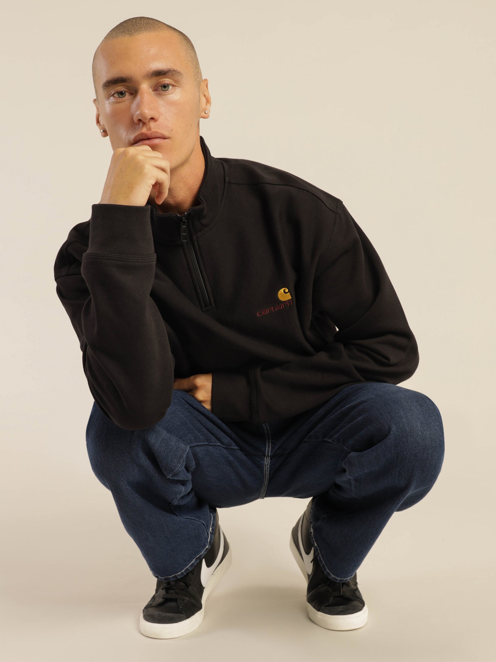 Half Zip American Script Sweatshirt