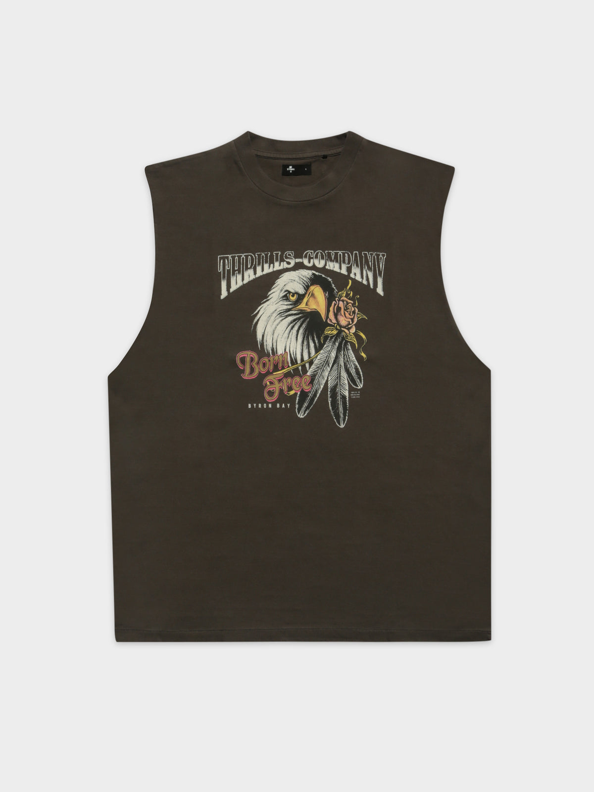 Feather Rose Merch Fit Muscle T-Shirt in Merch Black