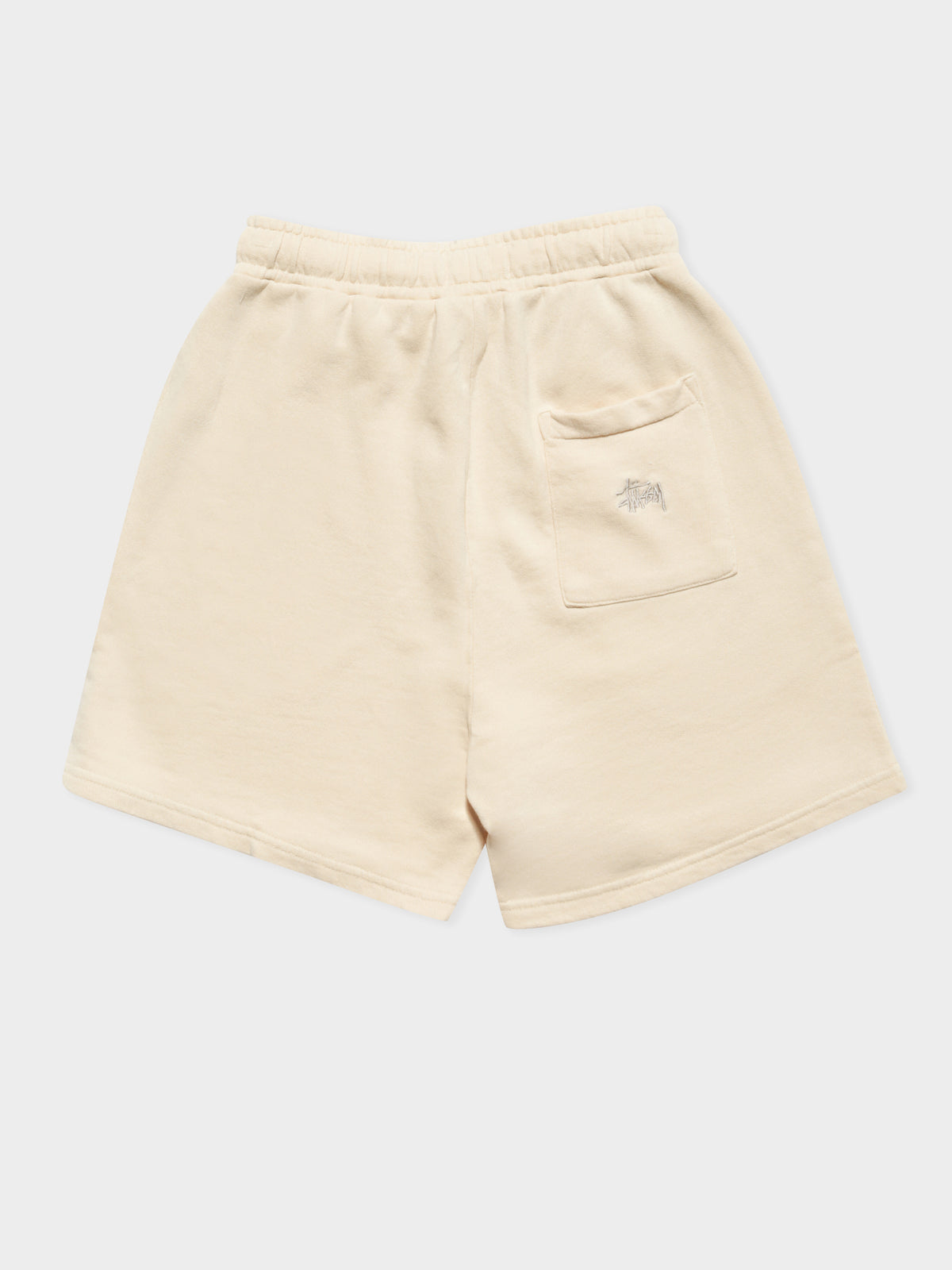 Text Low Waisted Shorts in White Sand