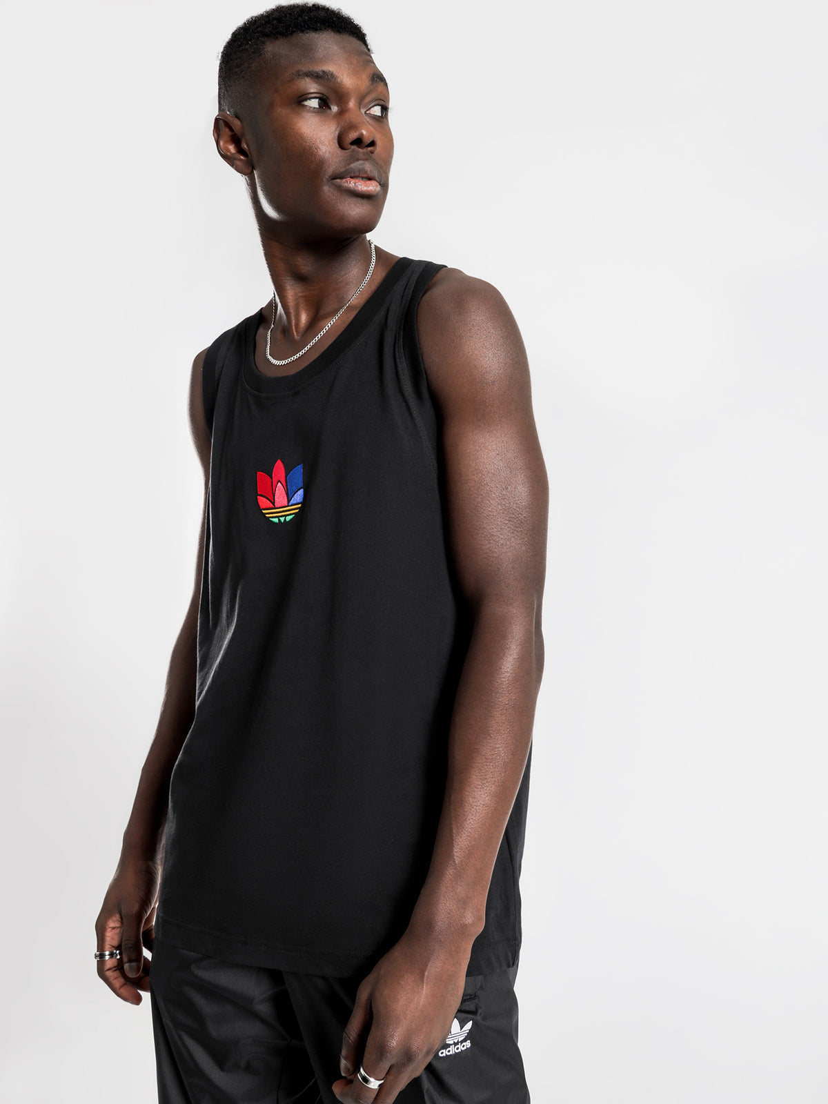 3D Trefroil Vest Muscle T-Shirt in Black