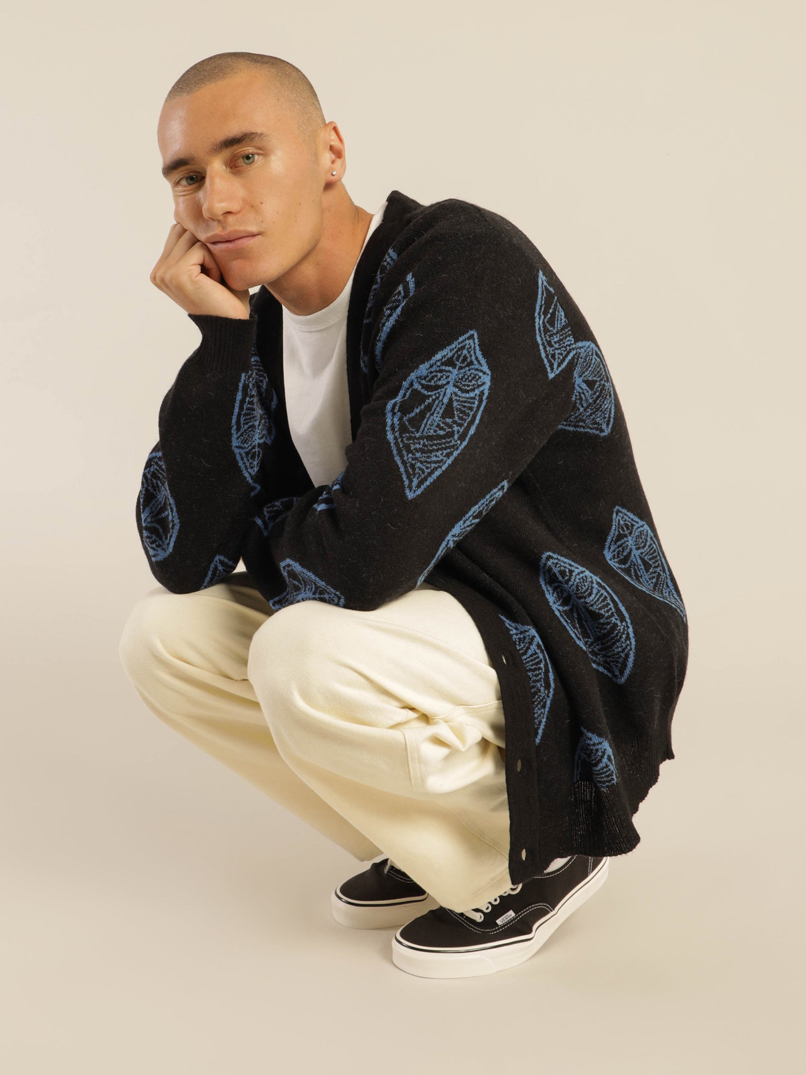 Stussy Mohair Mask Cardigan Navy | Glue Store