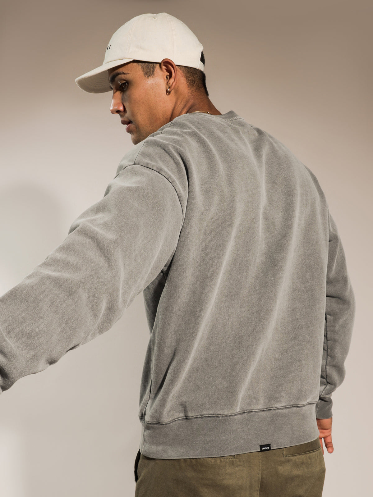 Storm The Castle Crewneck in Washed Grey