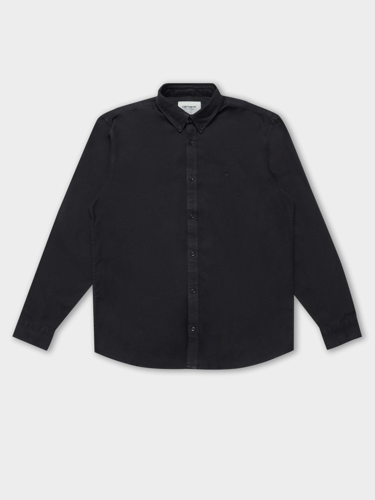 Long Sleeve Bolton Shirt in Black