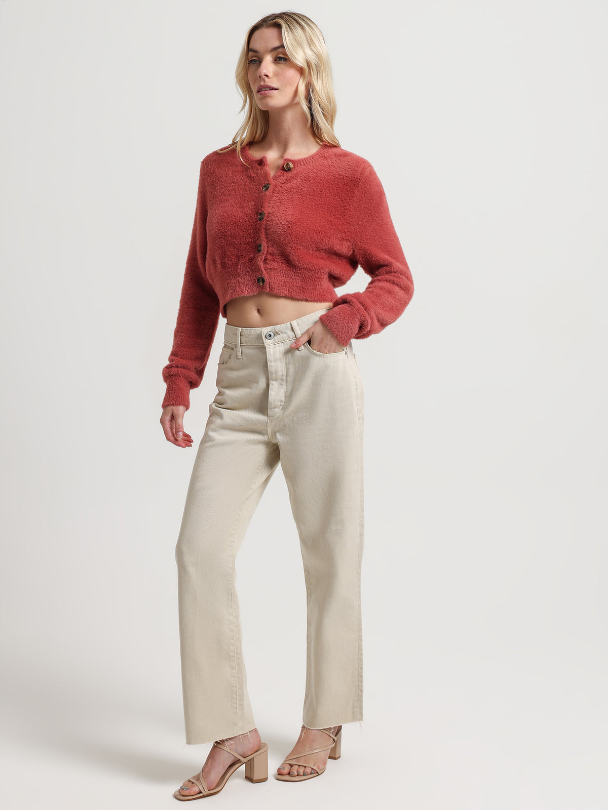 High Nina Cropped Jeans in Natural