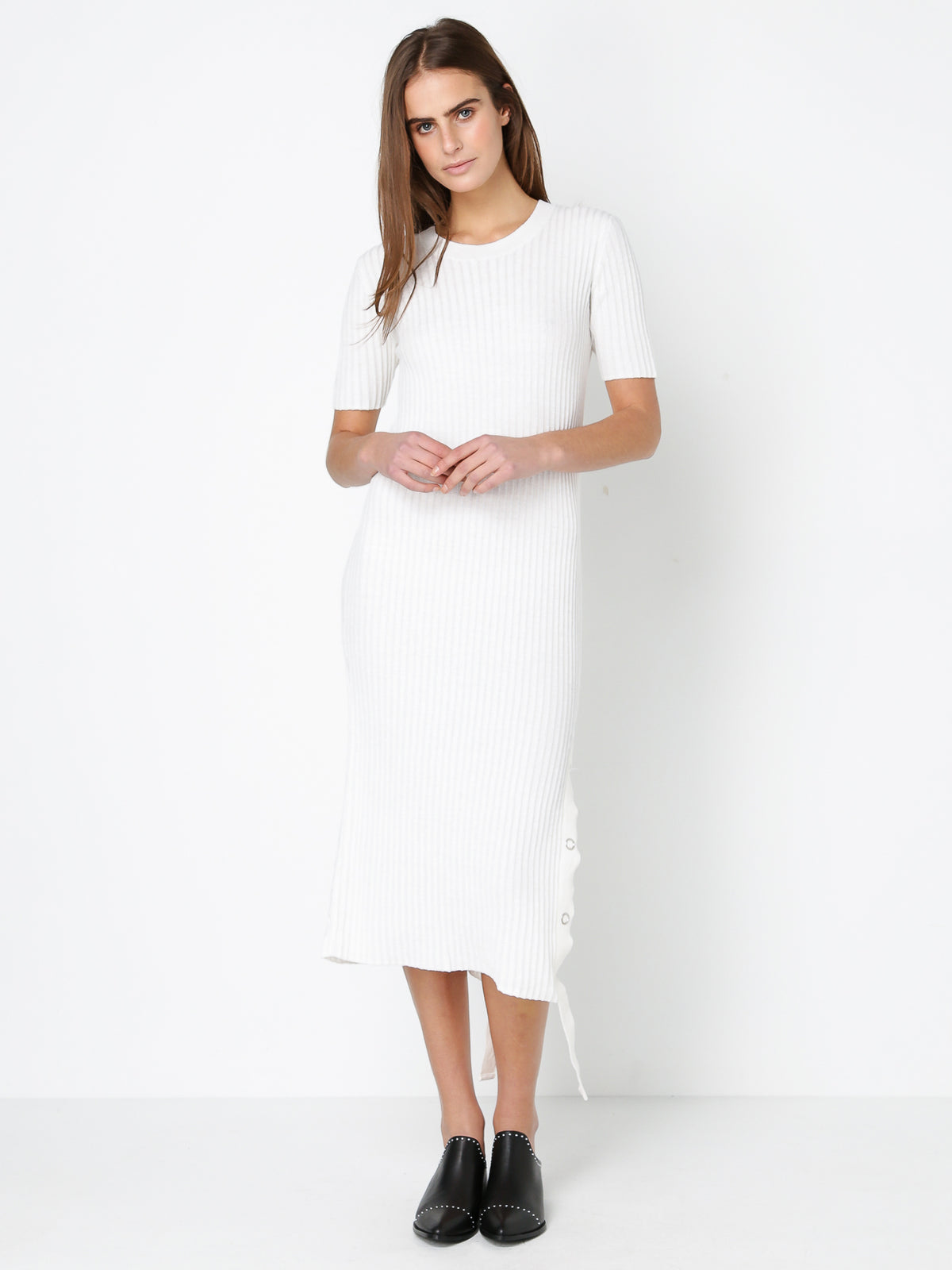 Astrom Knit Dress in White