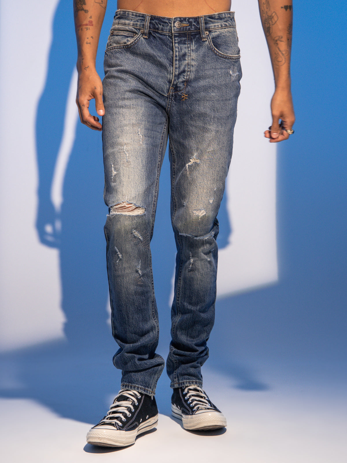 Chitch Slim Fit Jeans in Chronicle Trashed Blue