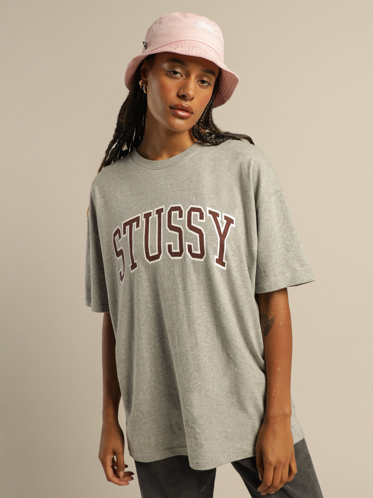 Varsity Relaxed T-Shirt in Grey Marle