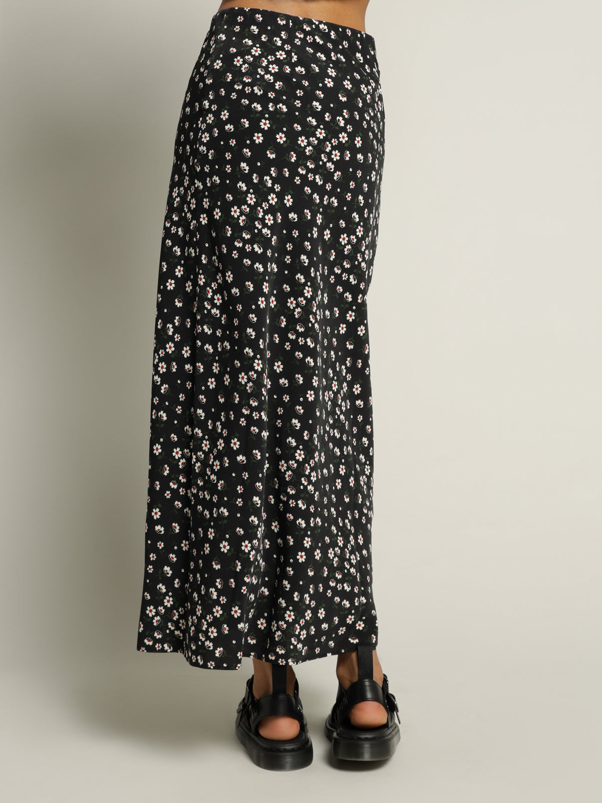 Tina Maxi Skirt in Black Floral