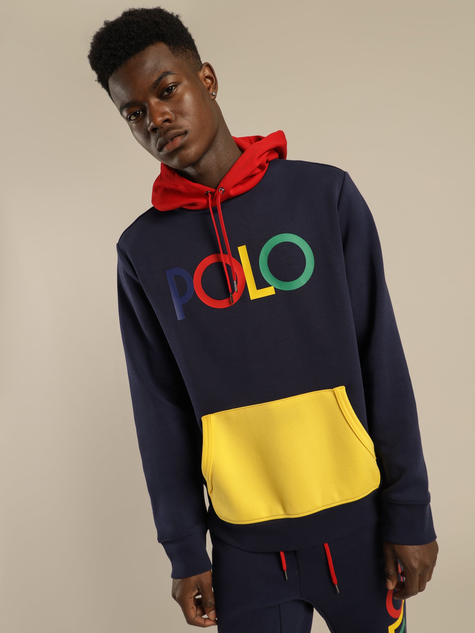 Polo Logo Double Knit Pullover Hoodie