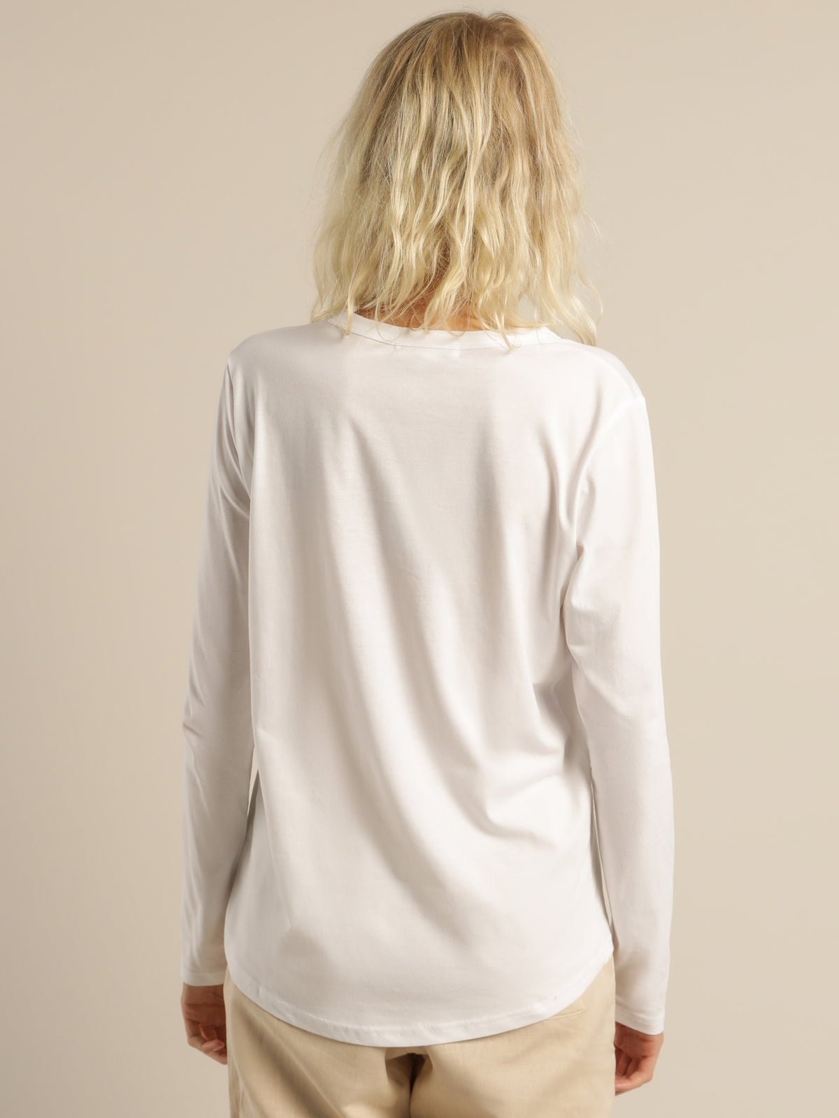 Ava Long Sleeve Top in White