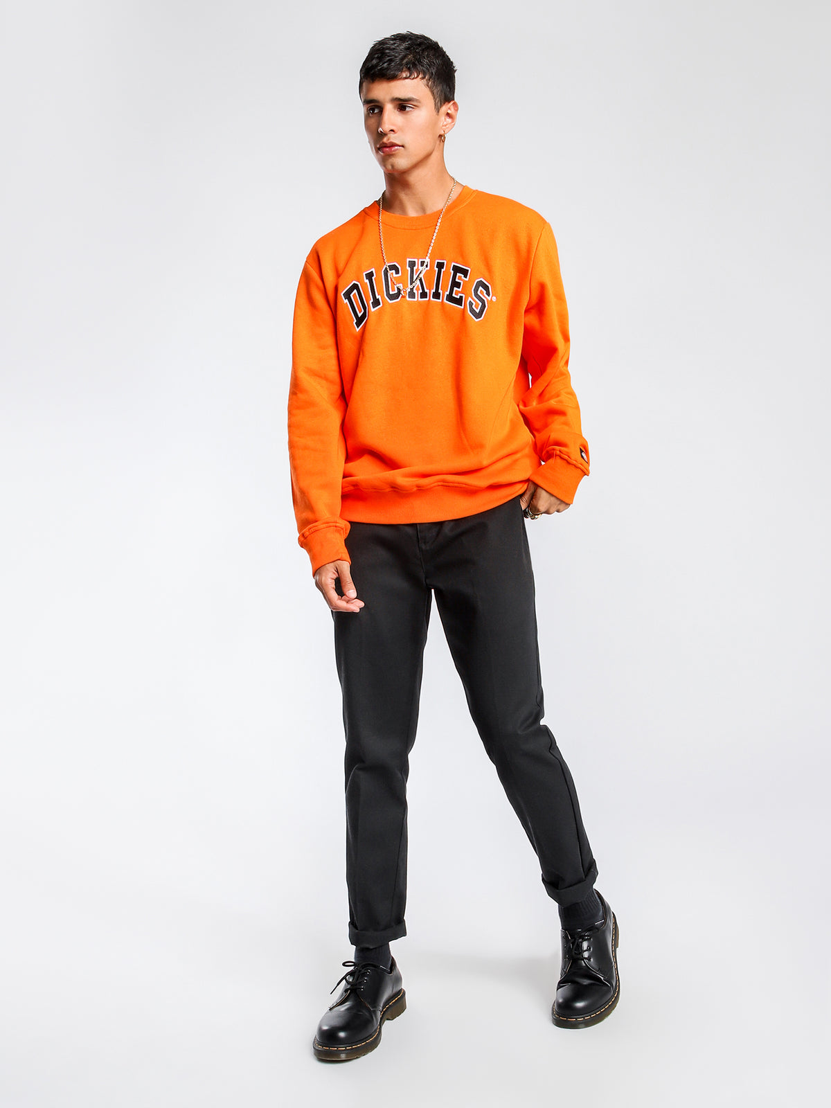 Princeton Crew Neck Sweater in Orange