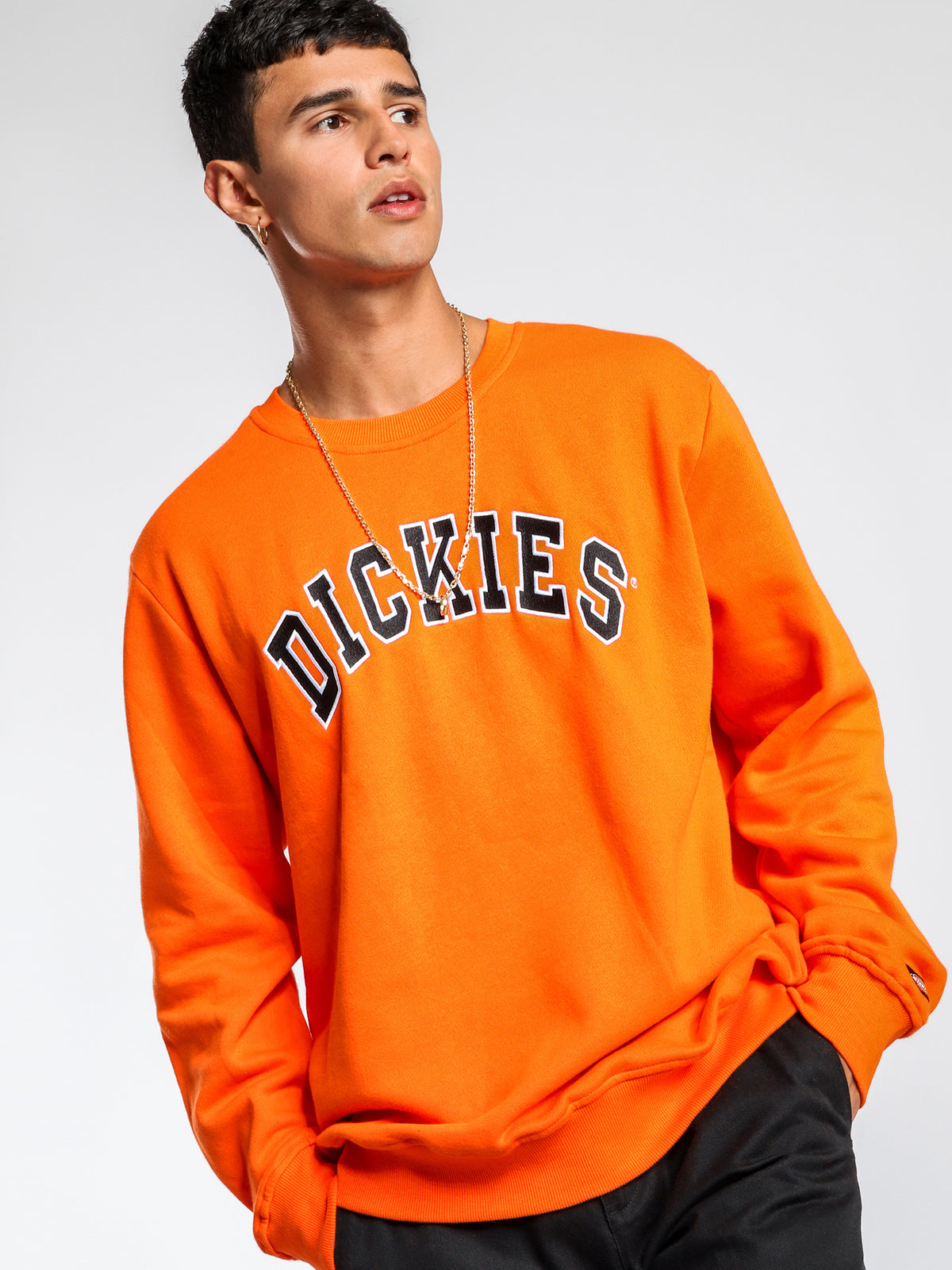 Princeton Crew Neck Sweater in Orange