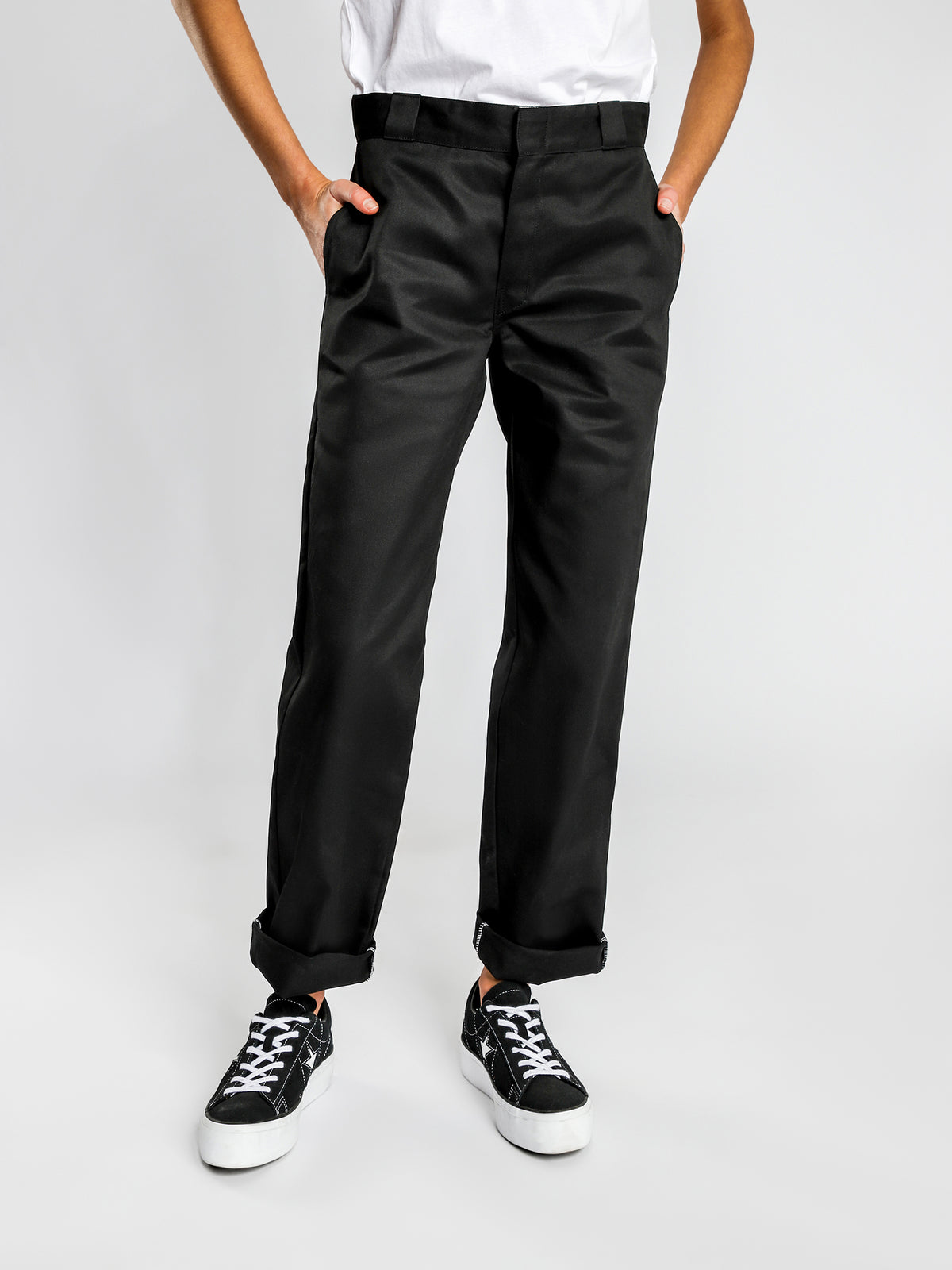 High Tapered Fit Pants in Black