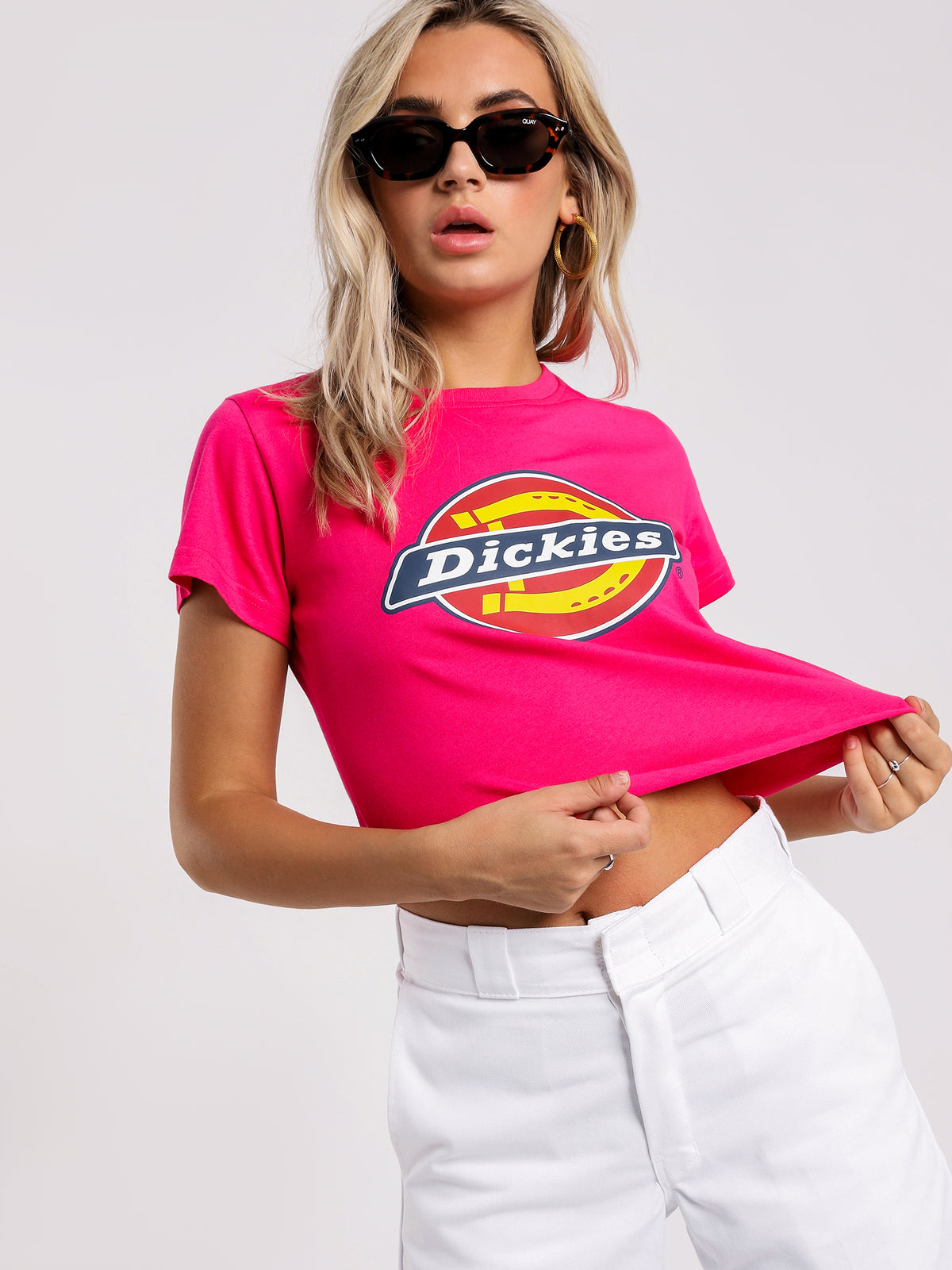 H.S Logo Cropped T-Shirt in Pink