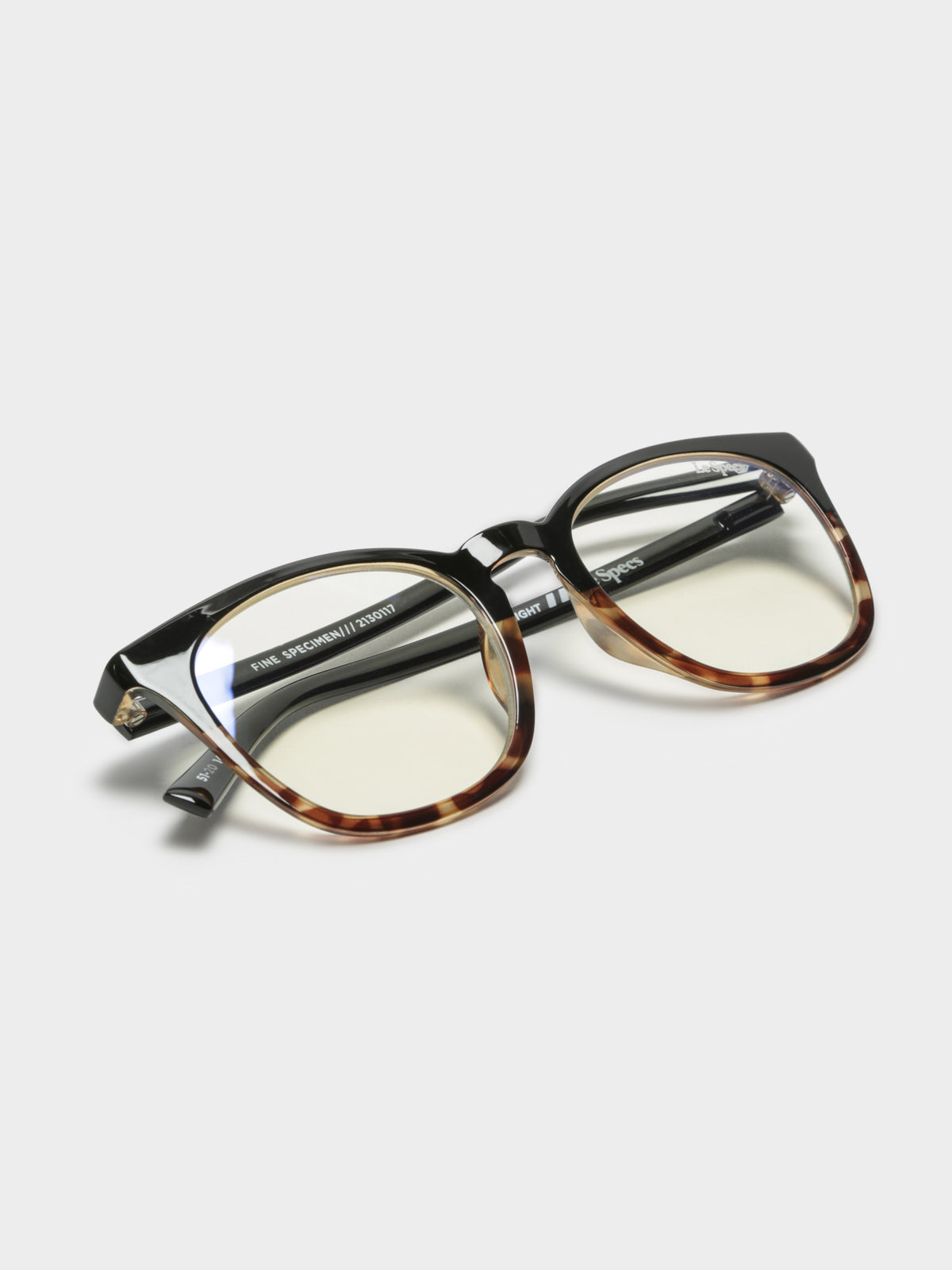 Le Specs Fine Specimen Blue Light Glasses | Black/Brow