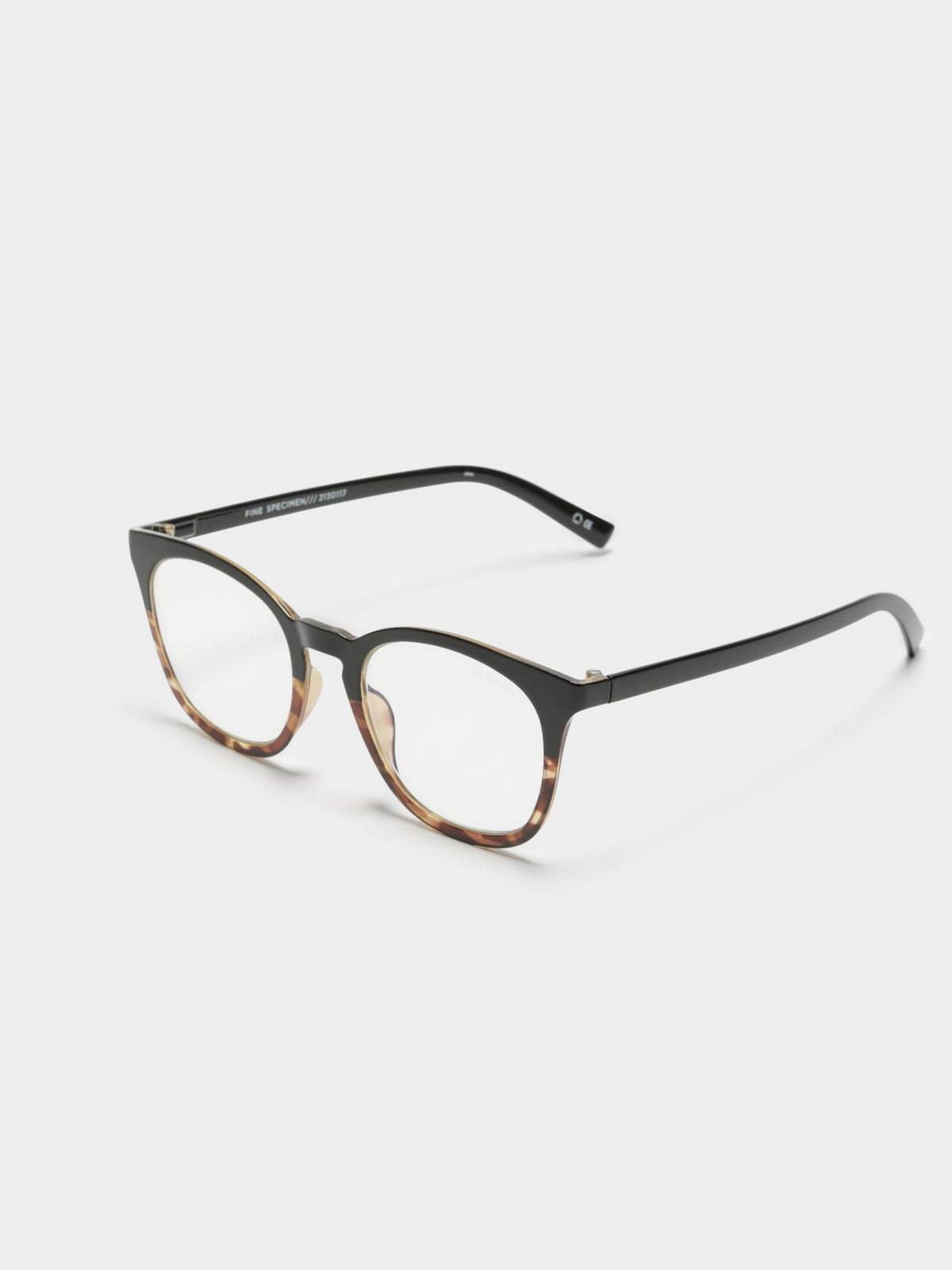 Le Specs Fine Specimen Blue Light Glasses | Black/Brow