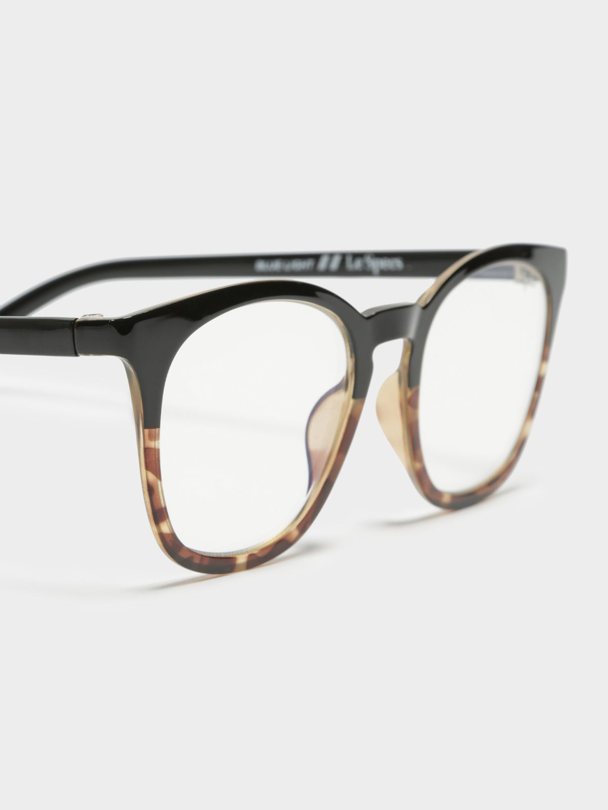 Le Specs Fine Specimen Blue Light Glasses | Black/Brow