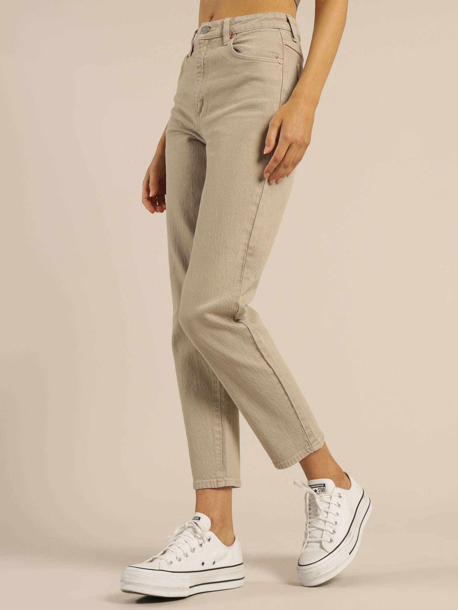 H&m Slim Mom Mom Jeans Beige H&m Buy H&M Women Beige Solid