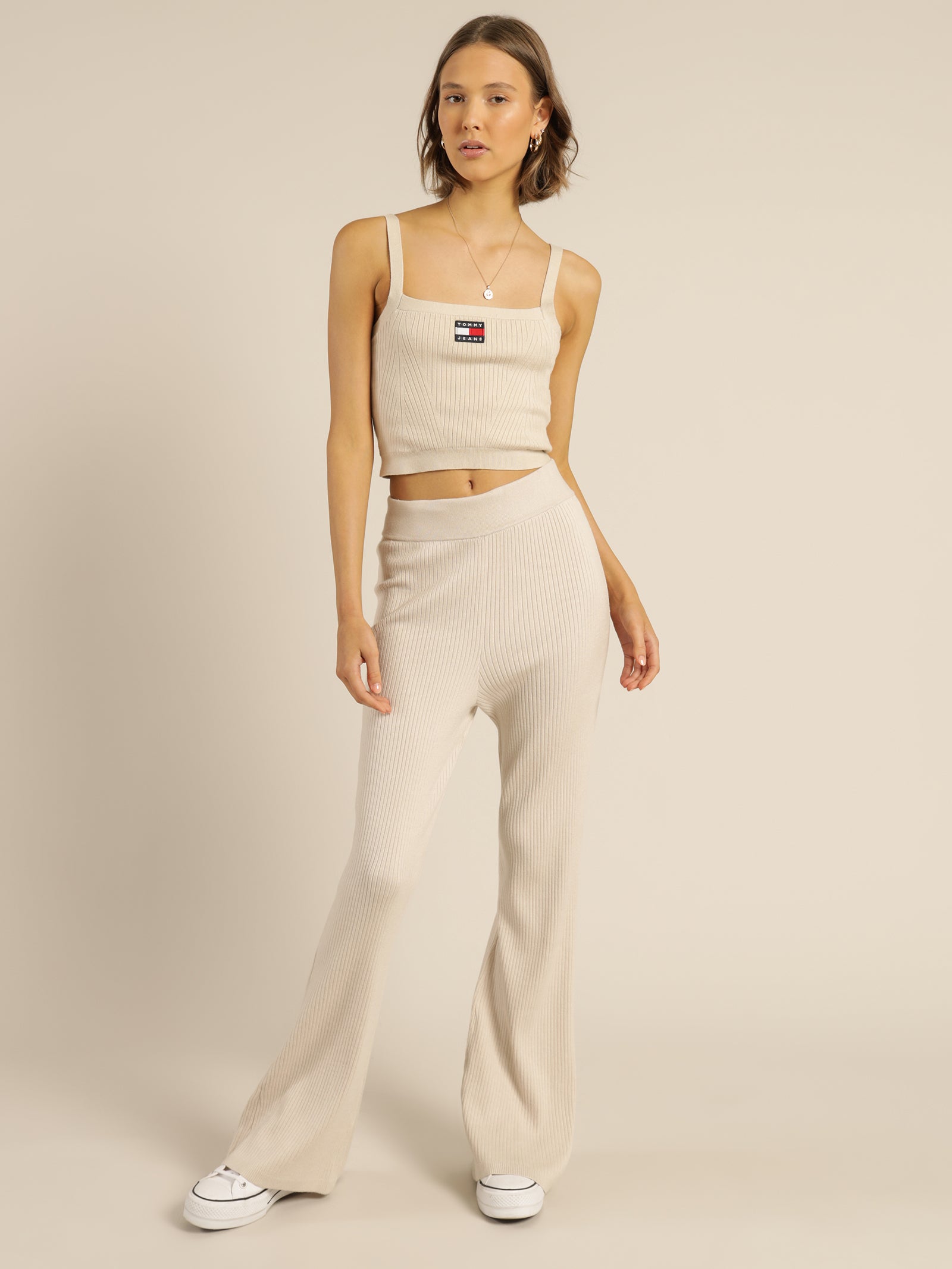 A-line Rib Badge Pants