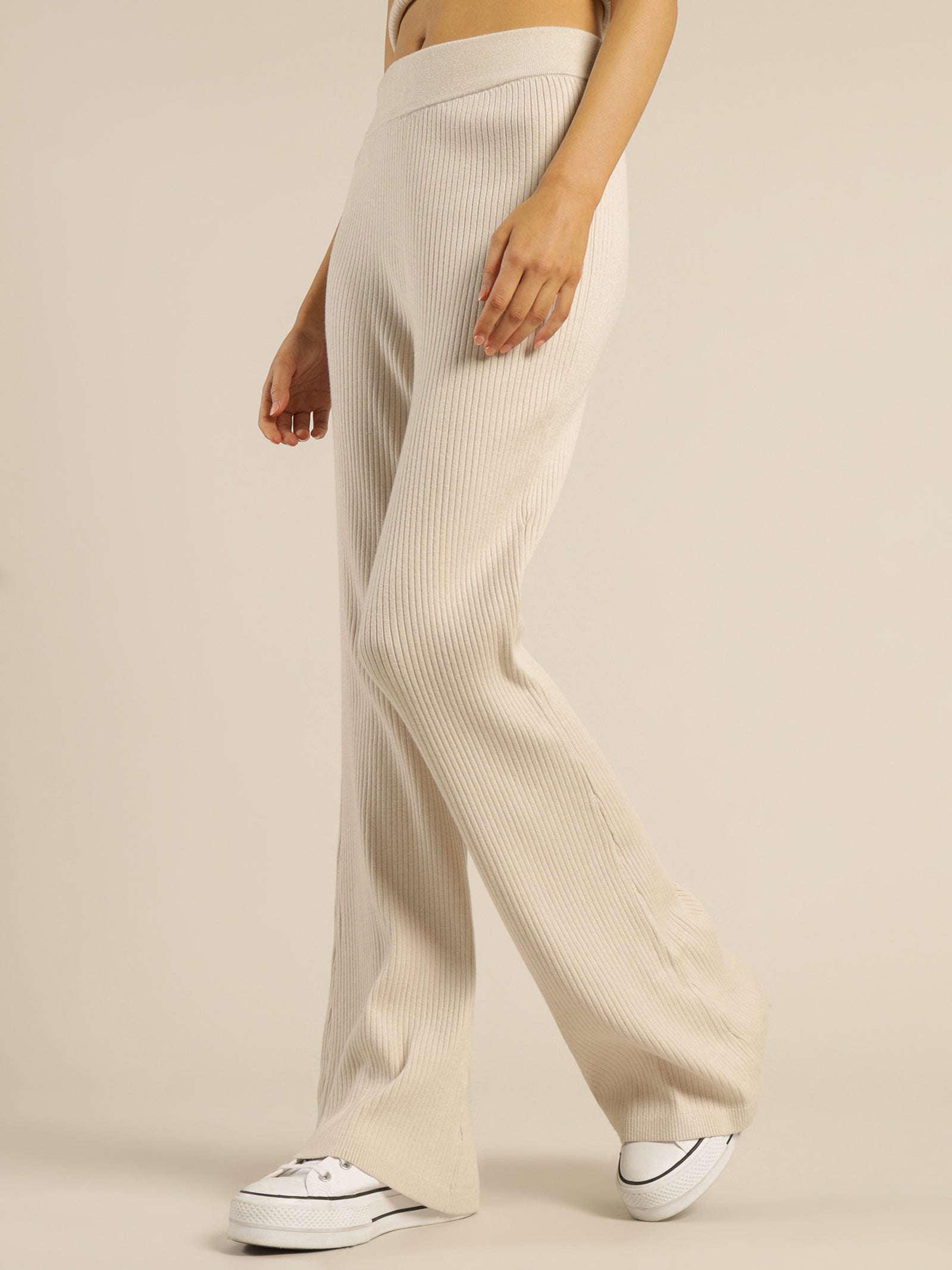 A-line Rib Badge Pants