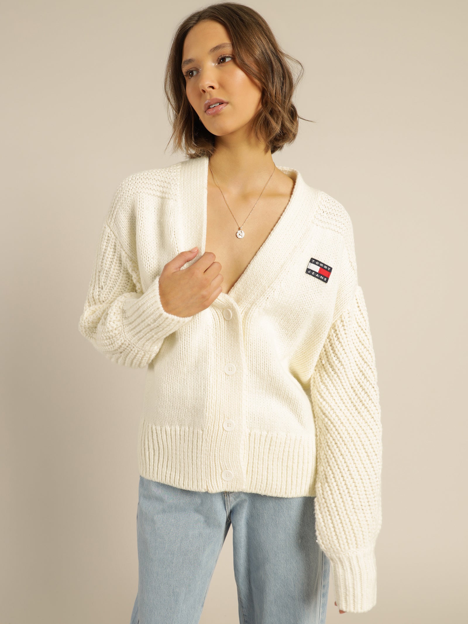 Oversized Badge Cardigan