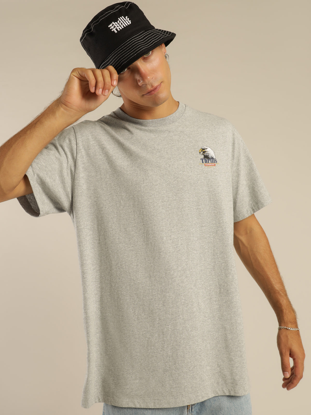 Roadhouse Merch Fit T-Shirt in Grey Marle