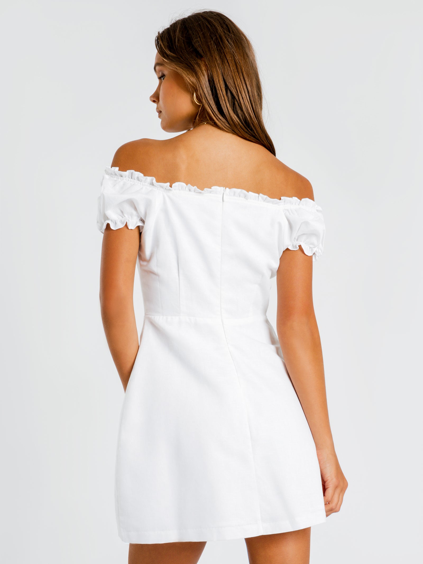 Thelma Linen Dress in White