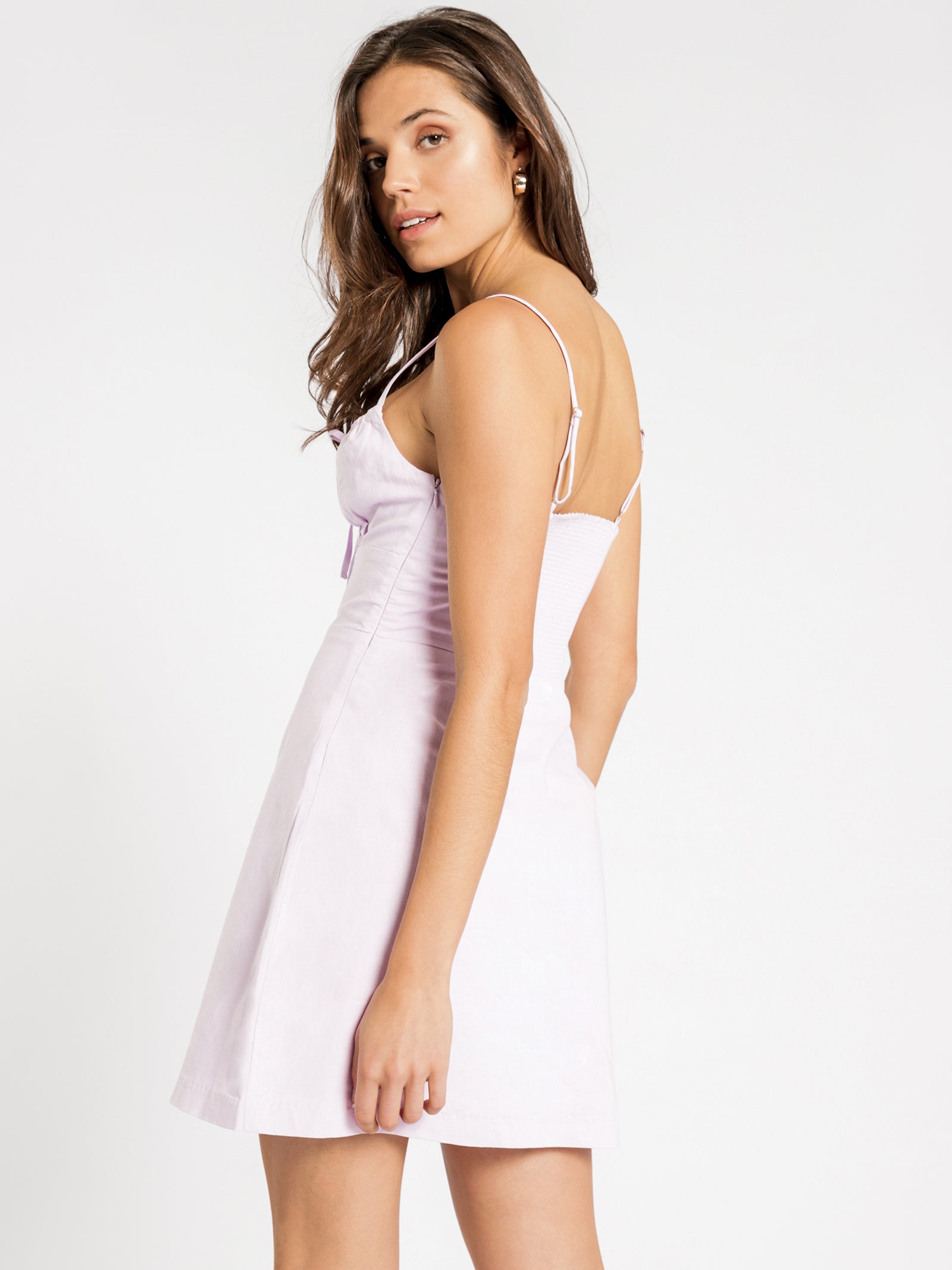 Abigail Linen Dress in Lilac