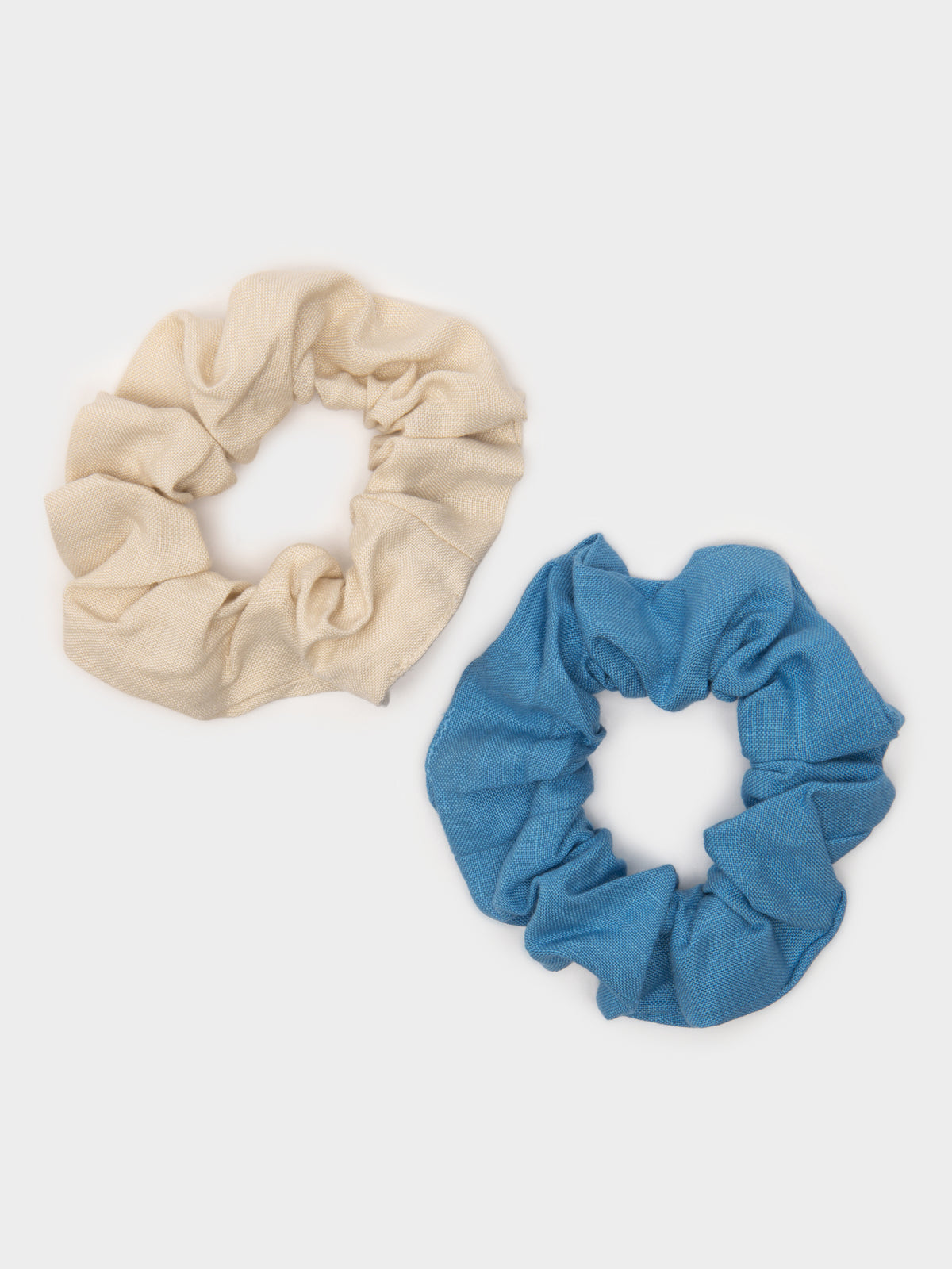 2 Pack Scrunchies in Azure and Cream