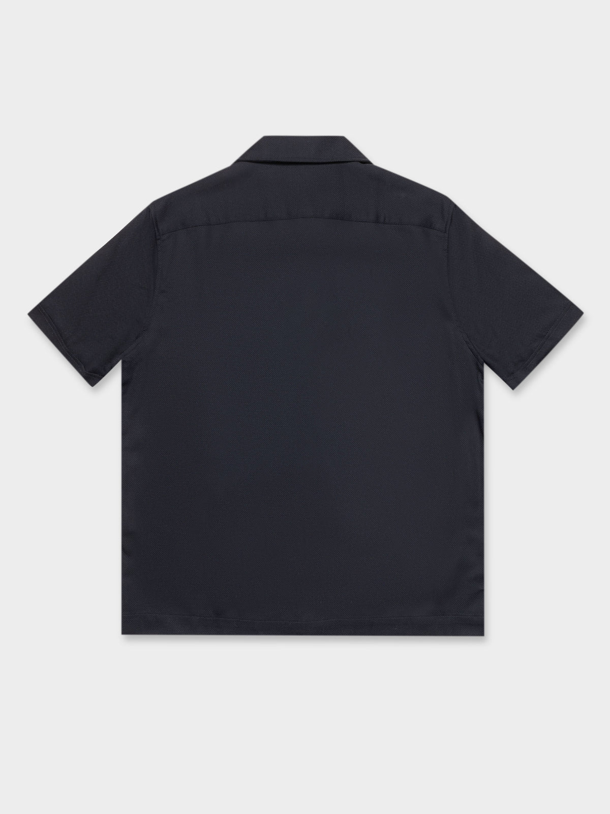 Pique Texture Revere Collar Shirt in Navy
