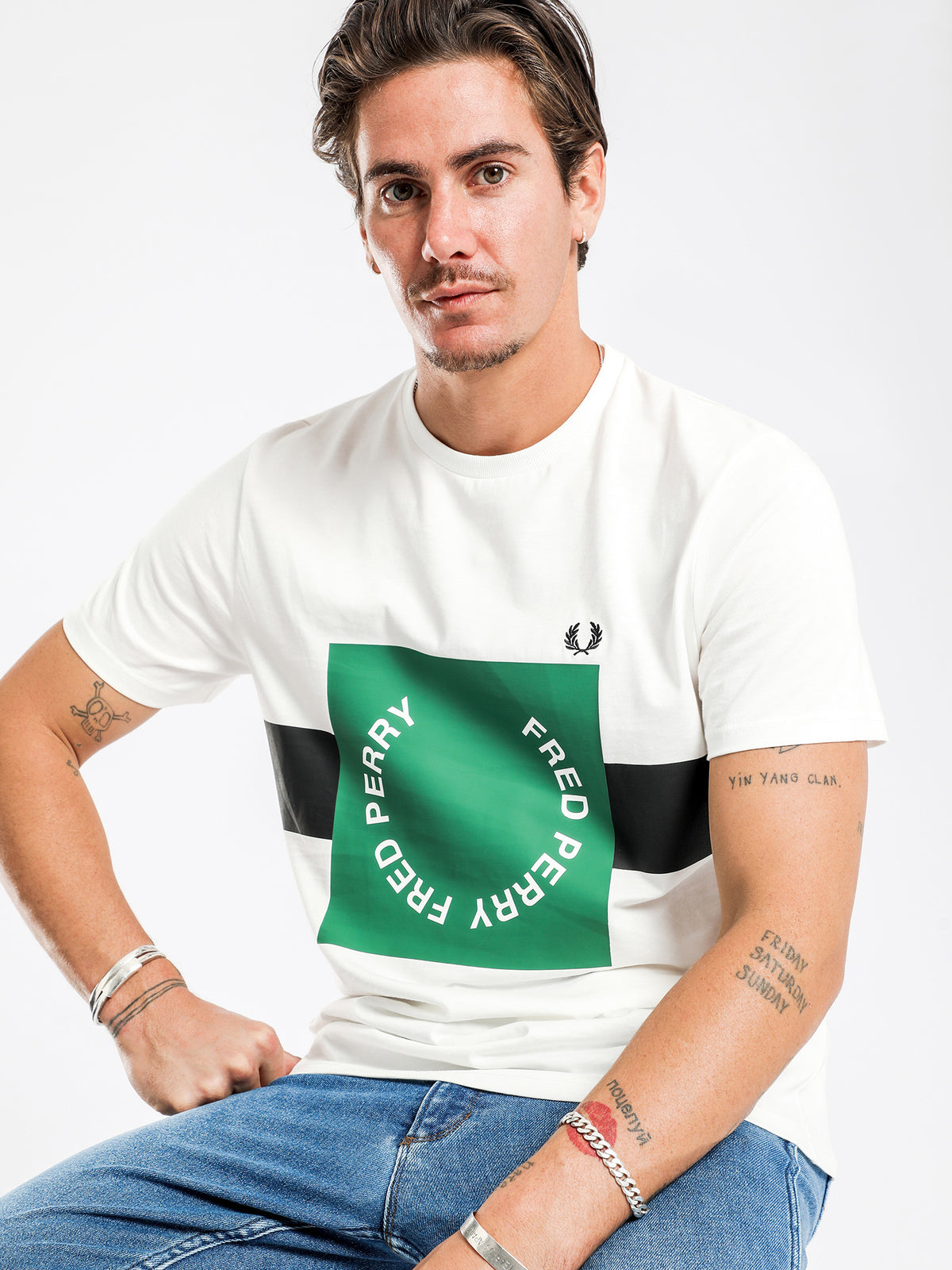 Fred Perry Bold Graphic T-Shirt | Snow