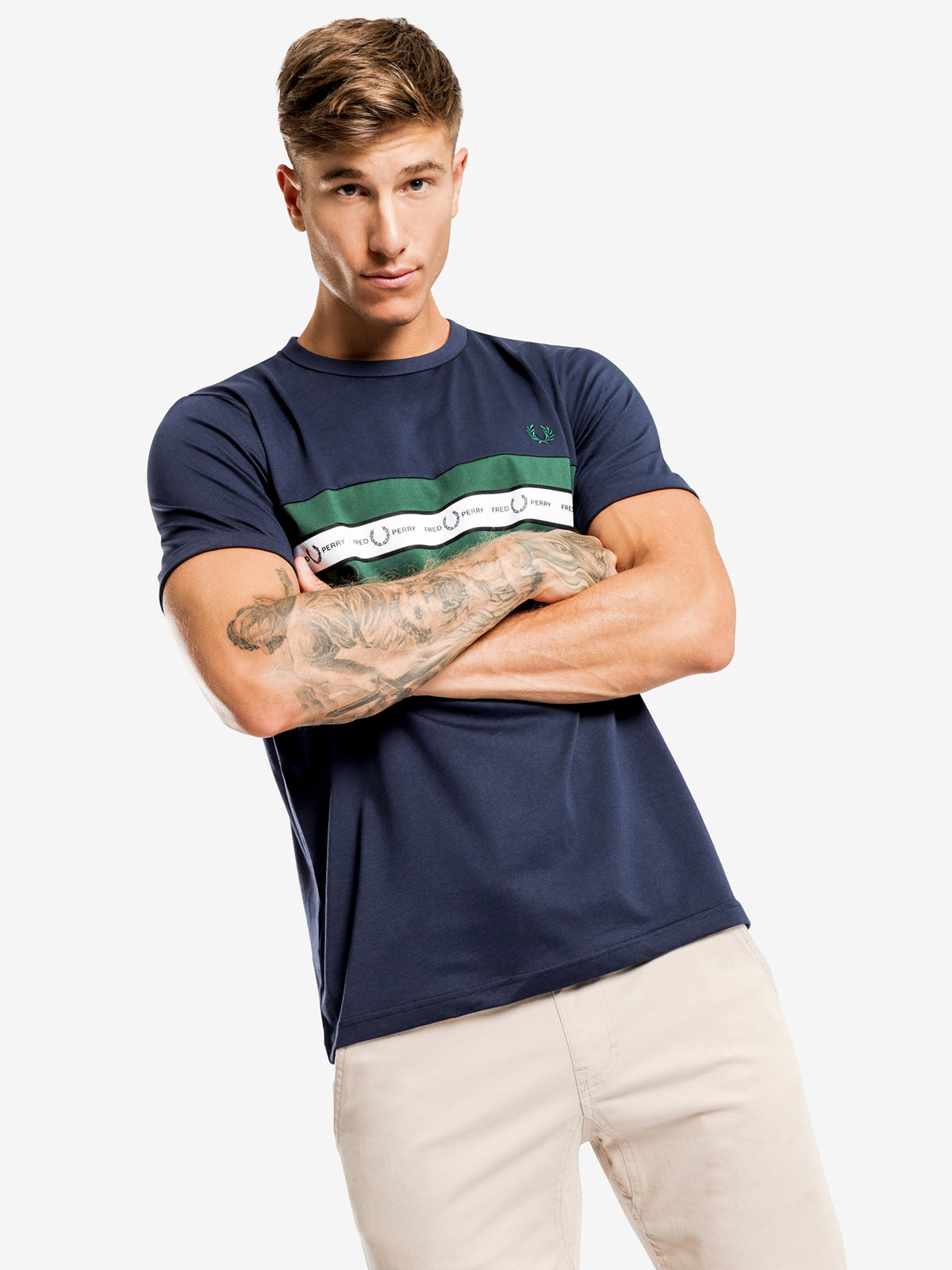 Tapered Chest T-Shirt in Blue