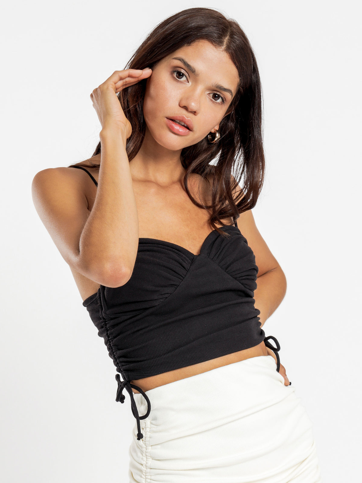 First Mse Bianca Rib Top | Black