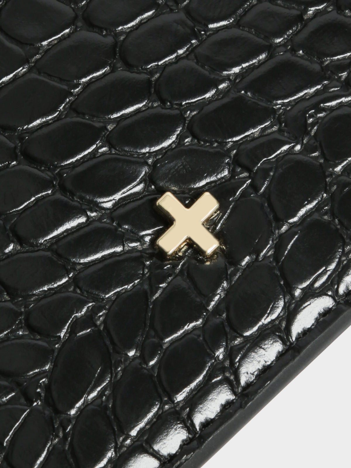 Marley Slim Wallet in Black Croc Skin