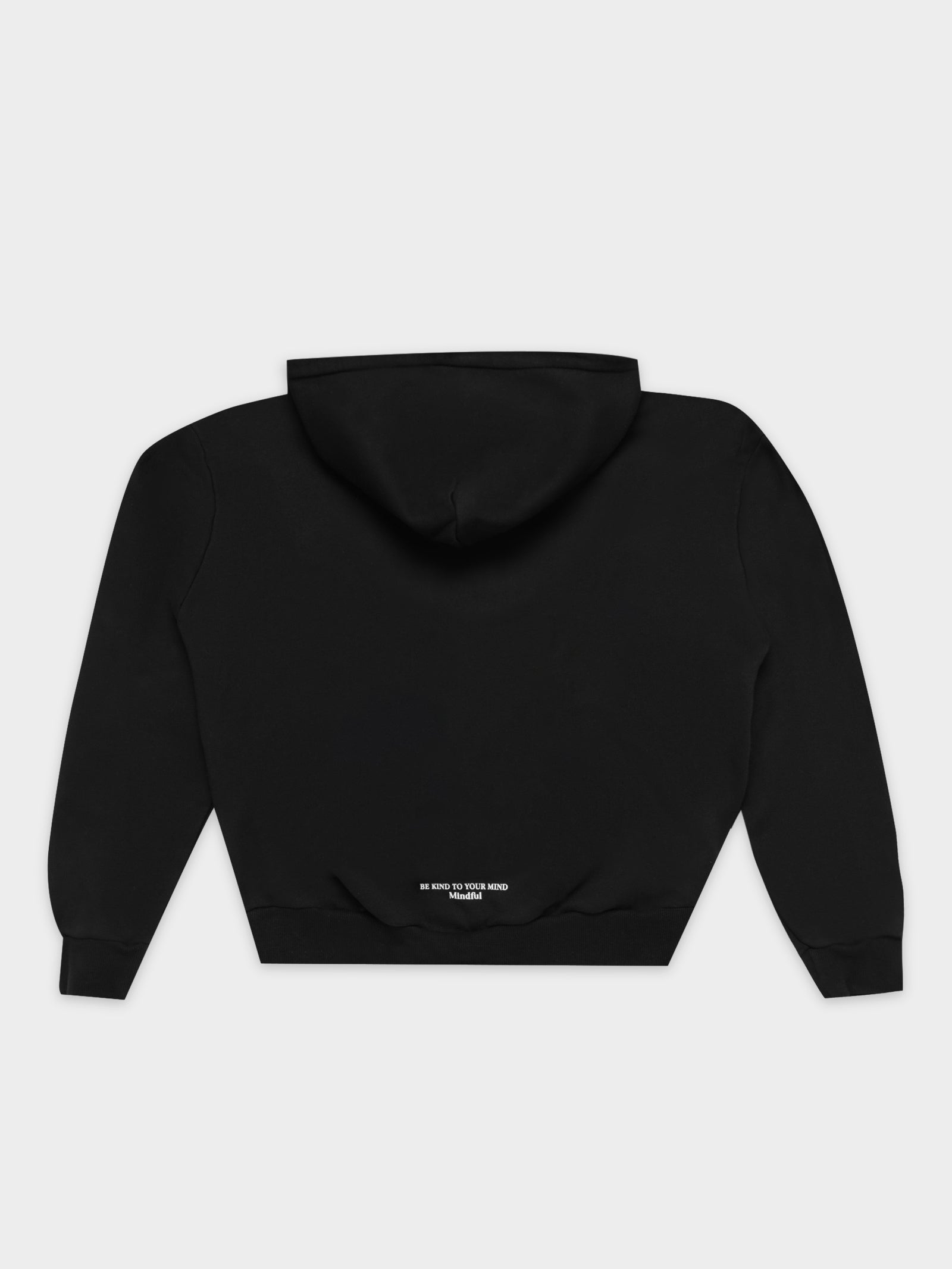 Positive Zip Through Hood Jacket in Black Garment Dyed