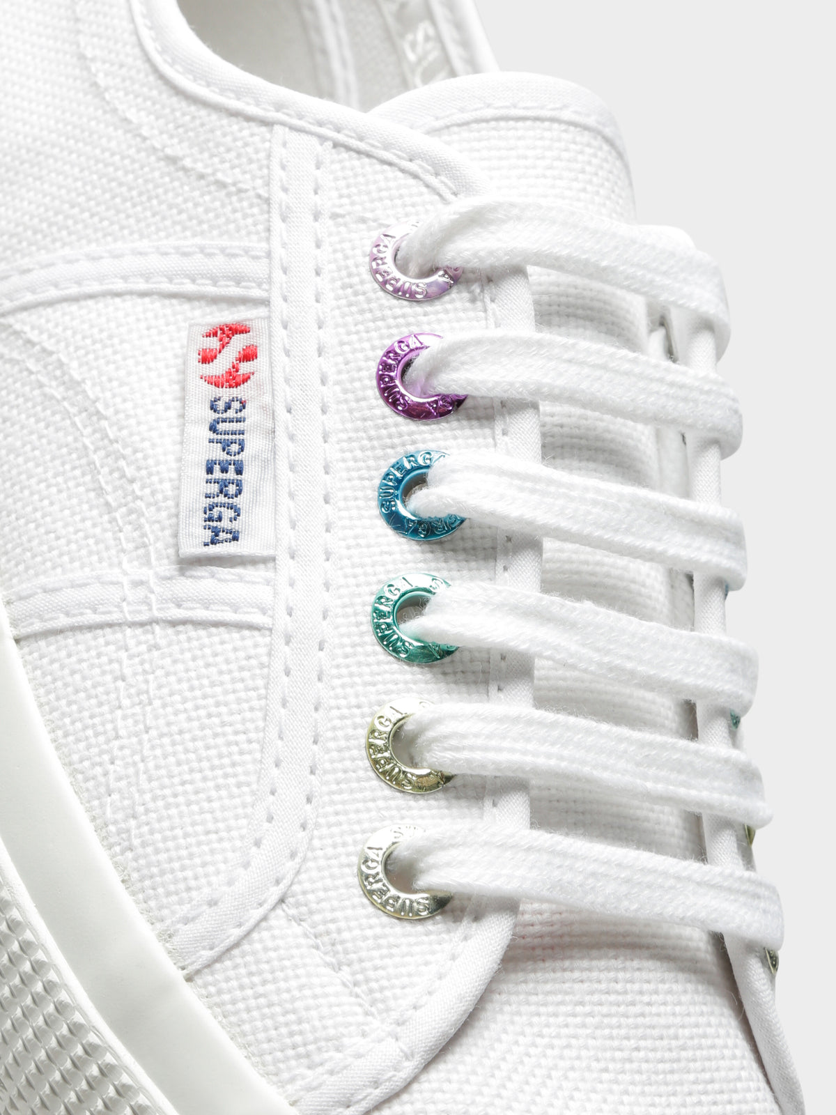 Womens 2750 Colourful Eyelets Sneakers in White