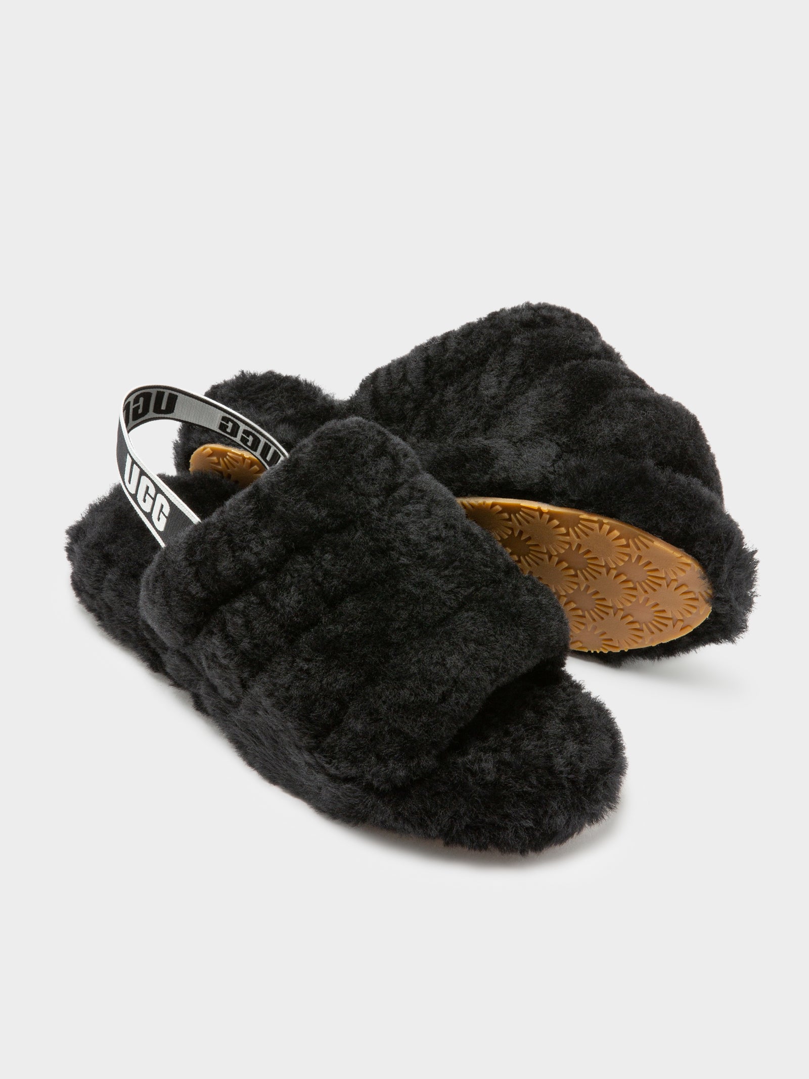 Ugg Womens Fluff Yeah Slides Black Glue Store - Main Image