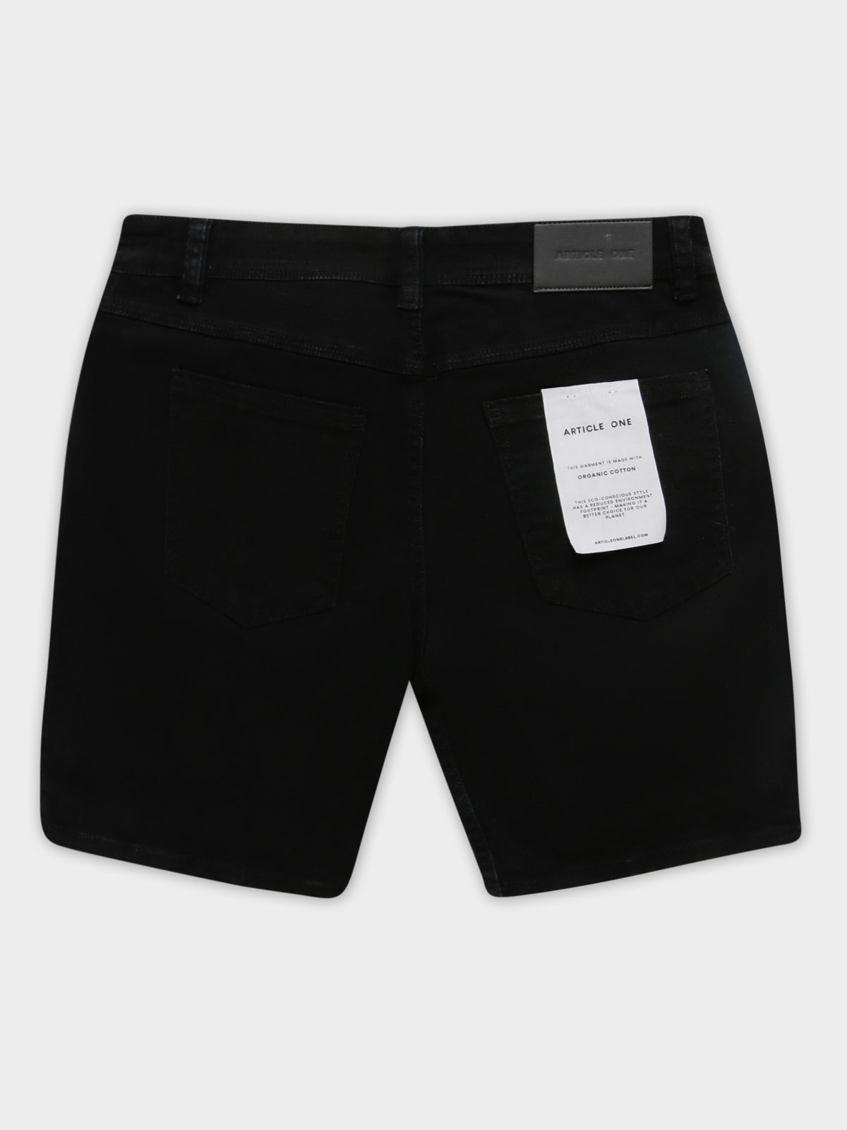 Niko Slim Denim Shorts in True Black