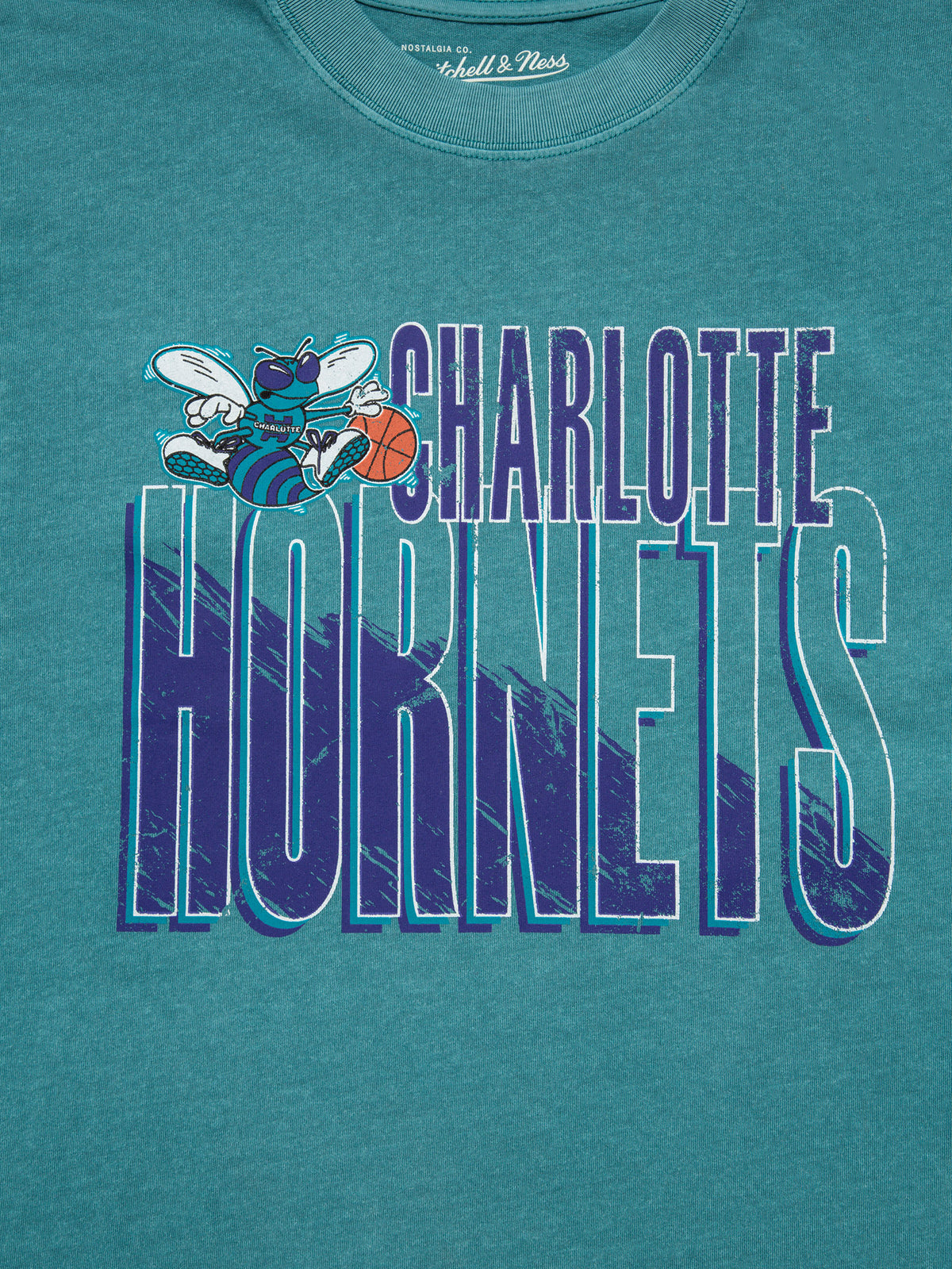 Vintage Scribble Charlotte Hornets T-Shirt in Blue