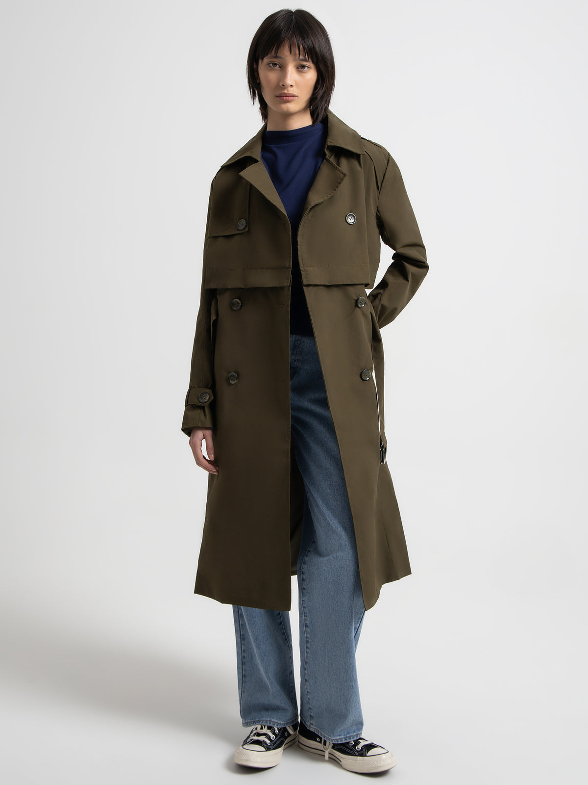 Beyond Her Ivy Zip Off Trench Coat | Khaki