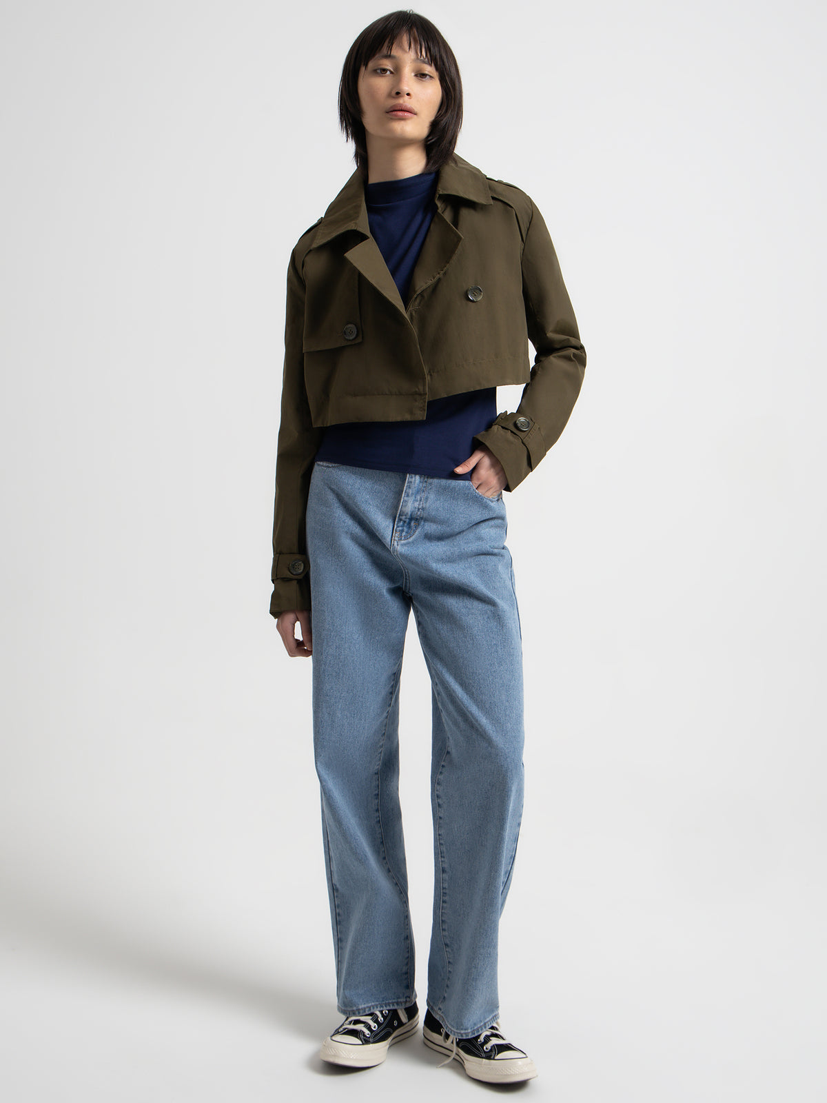 Beyond Her Ivy Zip Off Trench Coat | Khaki