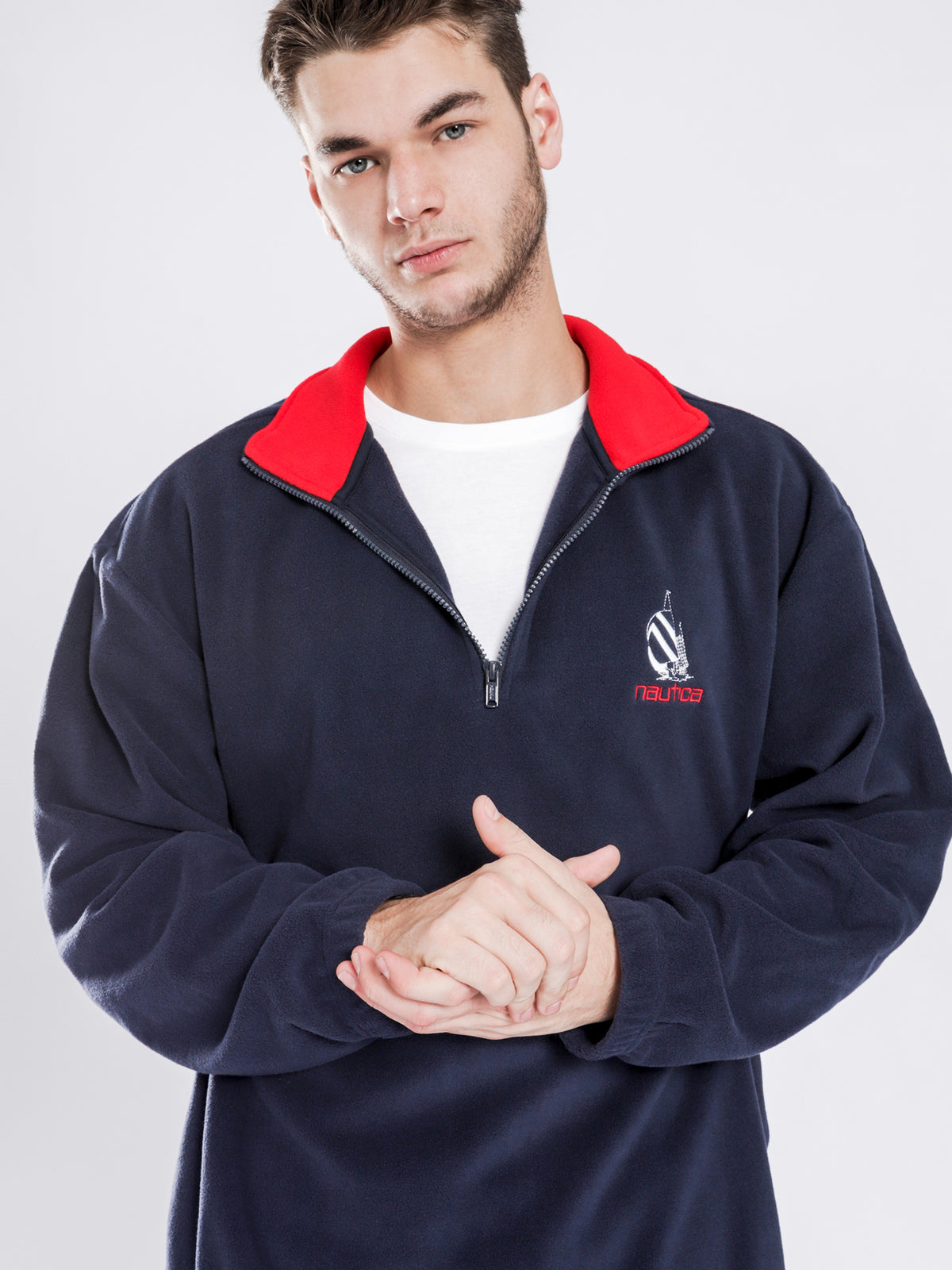 Nautica Re-Issue 1/4 Zip Vintage Polar Fleece Pullover | S