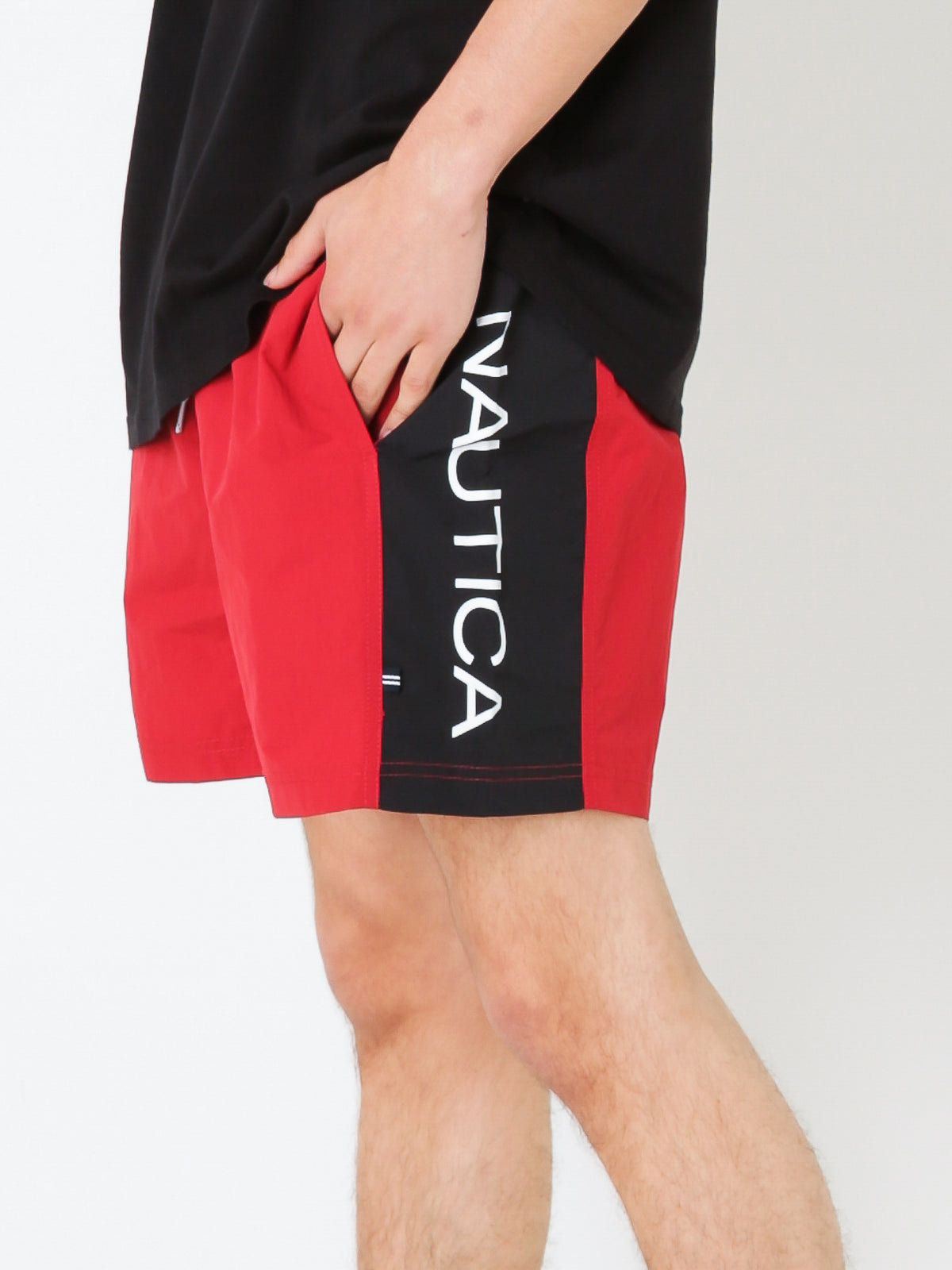 Side Panel Shorts in Red